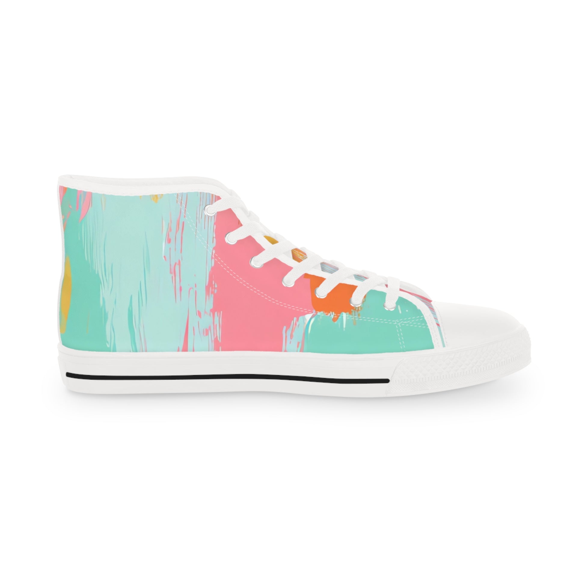 Preppy Pixel Bloom II Men's High Top Sneakers, Artsulli - Art is Long, Life is Short, Shoes, , , , , , , 