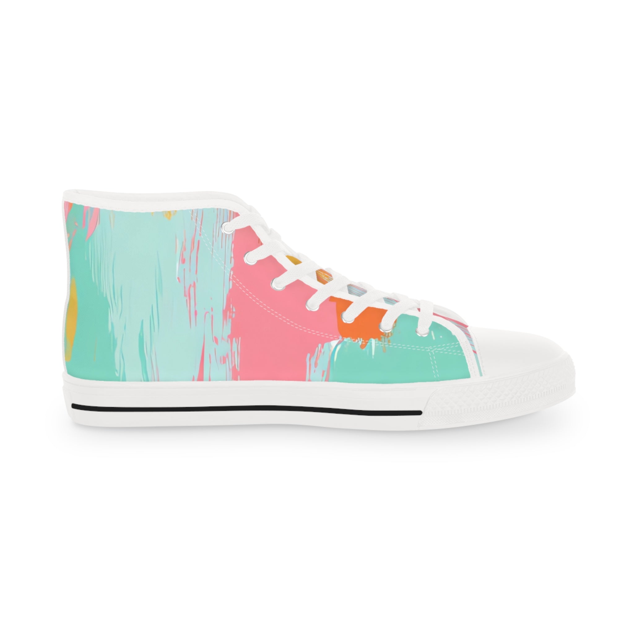 Preppy Pixel Bloom II Men's High Top Sneakers, Artsulli - Art is Long, Life is Short, Shoes, , , , , , , 