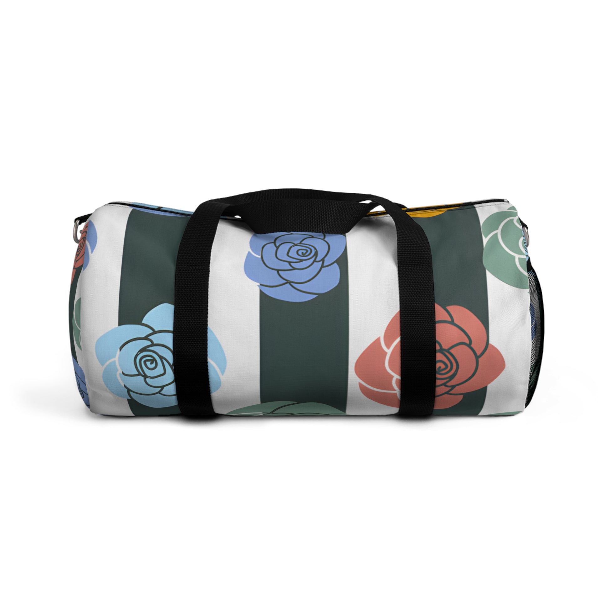 Stripes x Roses Black and White Duffel Bag, Artsulli - Art is Long, Life is Short, Bags, Size, Small, , , , , 11631198386430