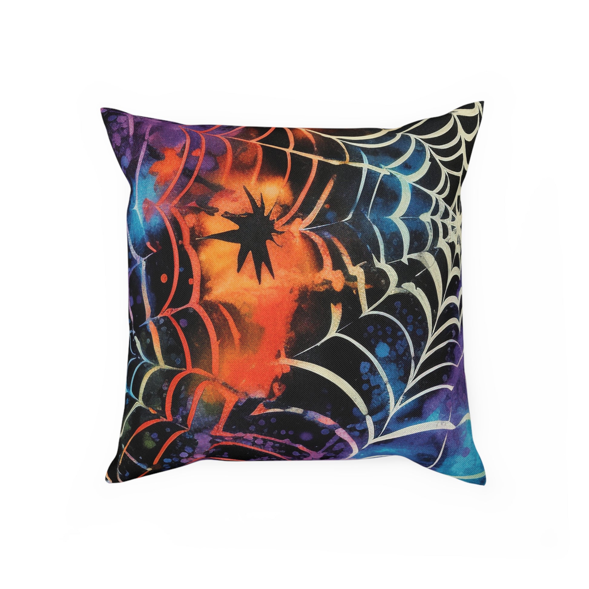 Spider Web Tie Dye Cushion, Artsulli - Art is Long, Life is Short, Home Decor, Size, 15.7" × 15.7", , , , , 49824832894634809566