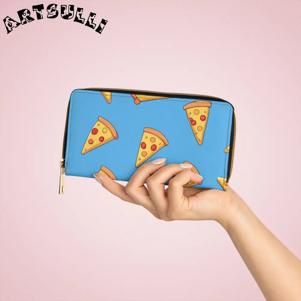 JAKKOUTTHEBXX Blue Pizza Dreamscape Zipper Wallet JAKKOUTTHEBXX