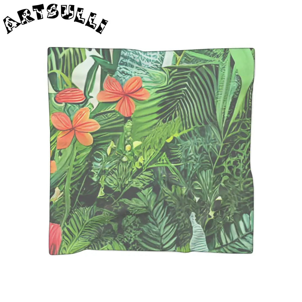 JAKKOUTTHEBXX Tropical Foliage Throw Pillow Orange Flower Print