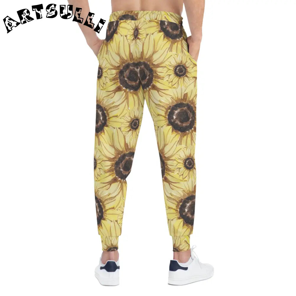 JAKKOUTTHEBXX Retro Anime Sunflower Athletic Joggers (AOP)