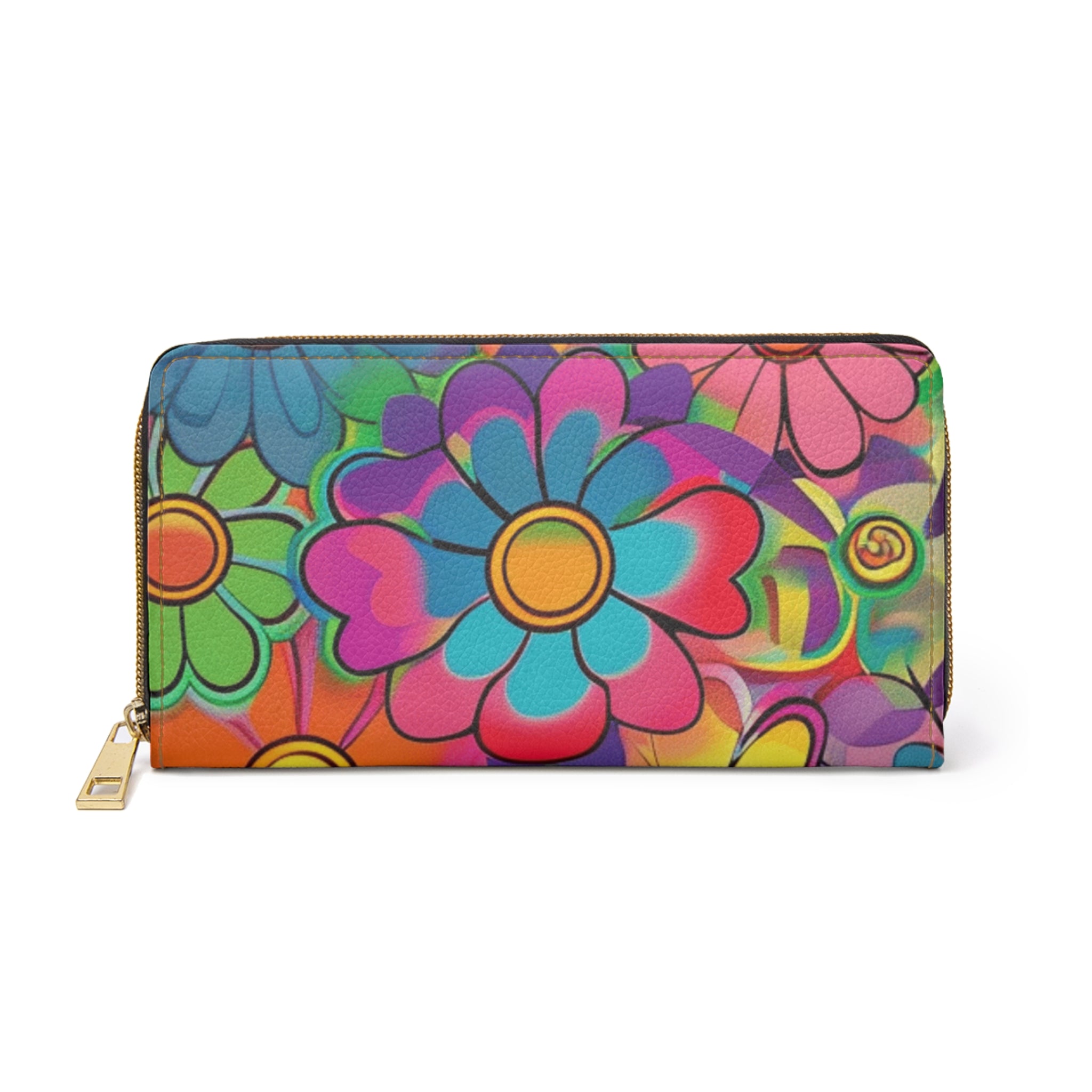 Chromatic Daisy Dream Zipper Wallet, Artsulli - Art is Long, Life is Short, Accessories, Size, One size, Color, White, , , 96016182445187249985
