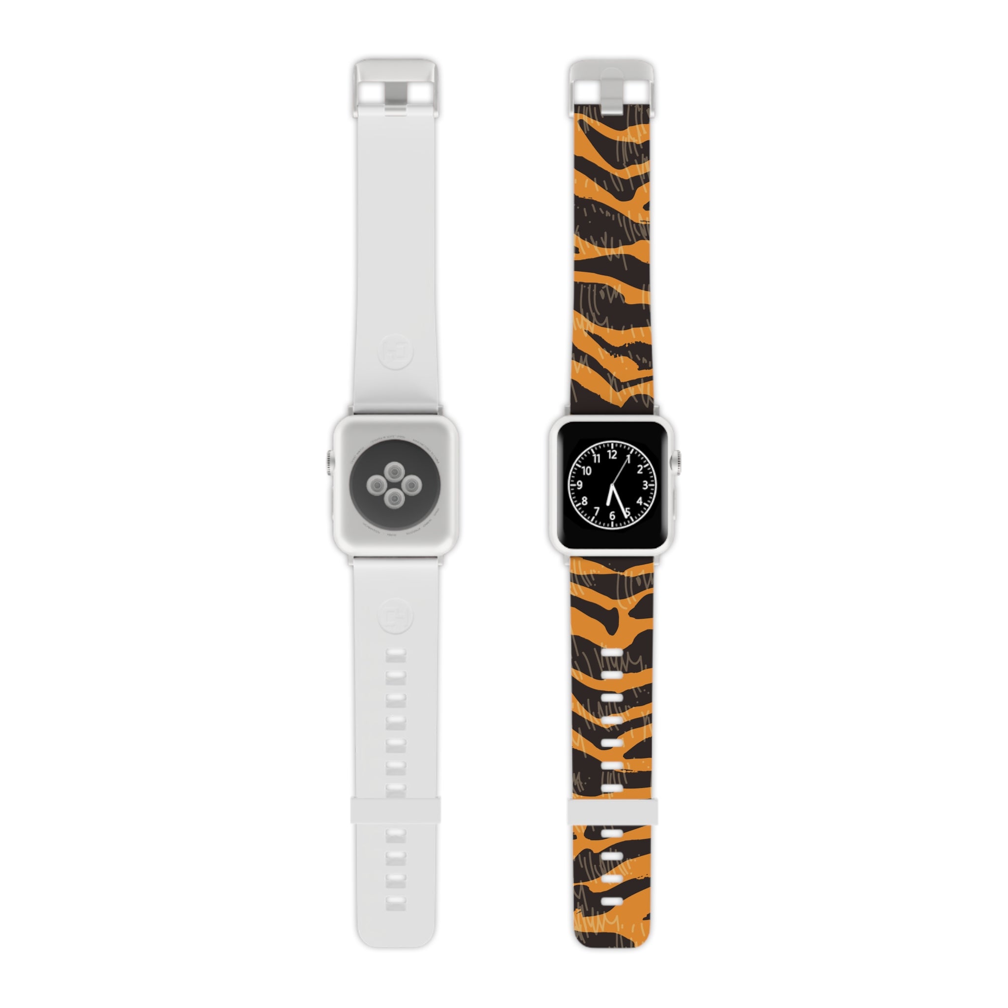 Tiger Scratches Orange & Black Watch Band for Apple Watch, Artsulli - Art is Long, Life is Short, Accessories, Size, 7.5'' × 0.75'' / 38 - 40 mm, Color, Silver, , , 13089466156571