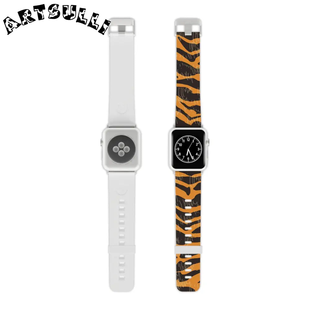 JAKKOUTTHEBXX Tiger Scratches Orange & Black Watch Band for Apple