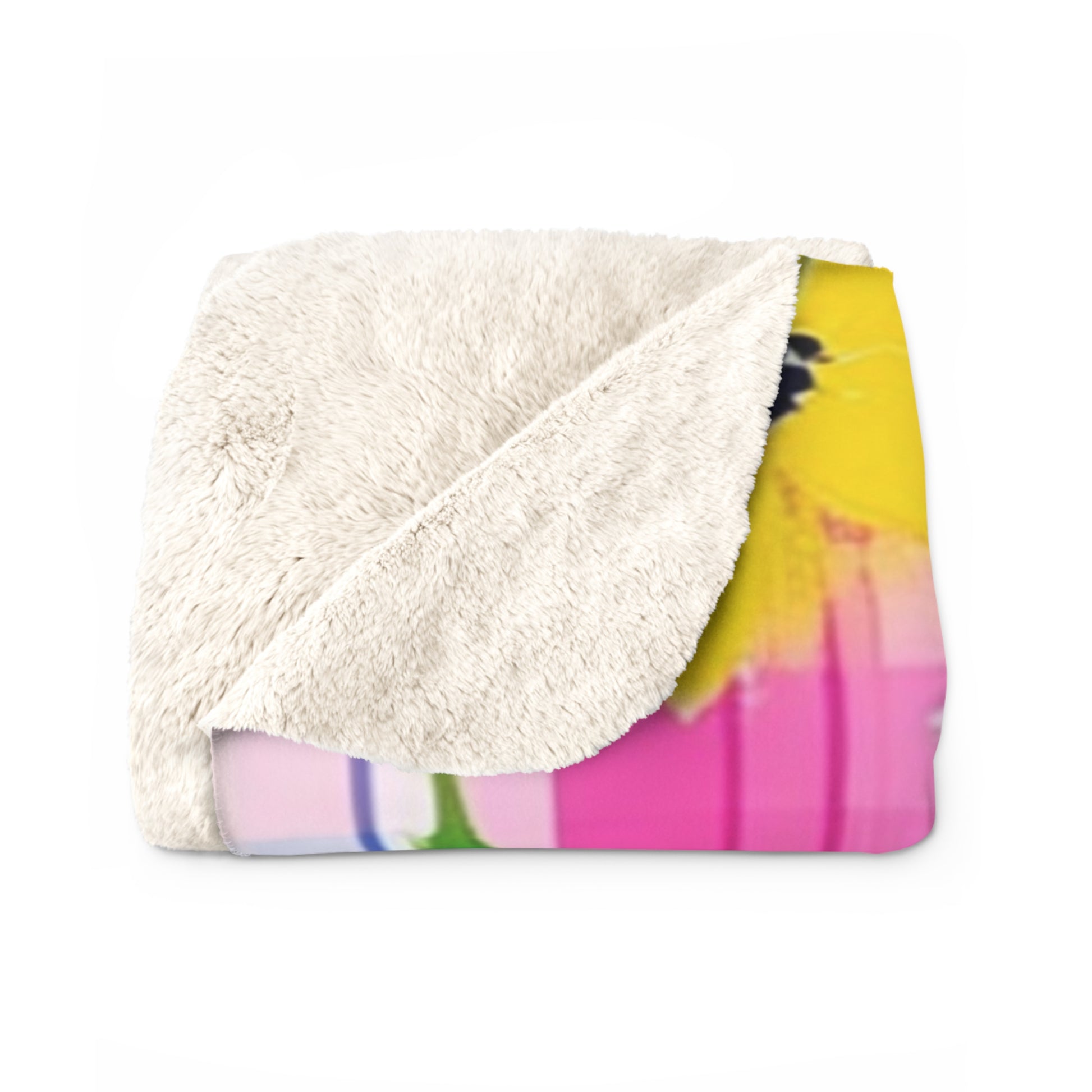 Plaid Garden Pink and Blue Sherpa Fleece Blanket, Artsulli - Art is Long, Life is Short, Home Decor, , , , , , , 