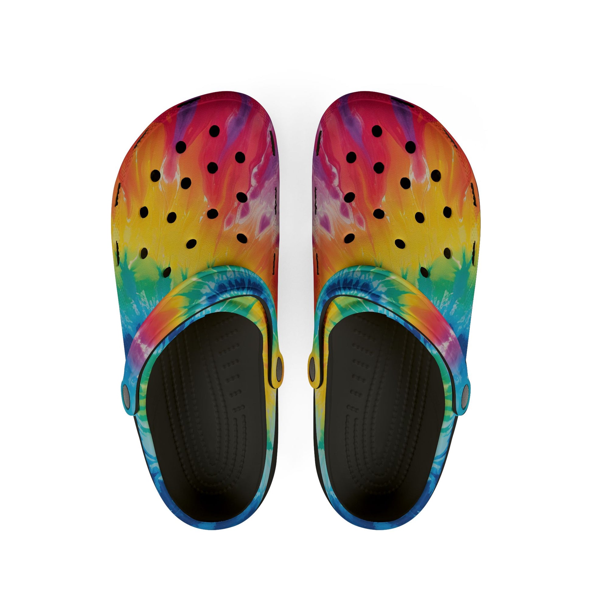 Tie Dye EVA Foam Rubber Shoes (AOP), Artsulli - Art is Long, Life is Short, Shoes, Size, US 6 (Women's), Color, Black, , , 26995048132389337111
