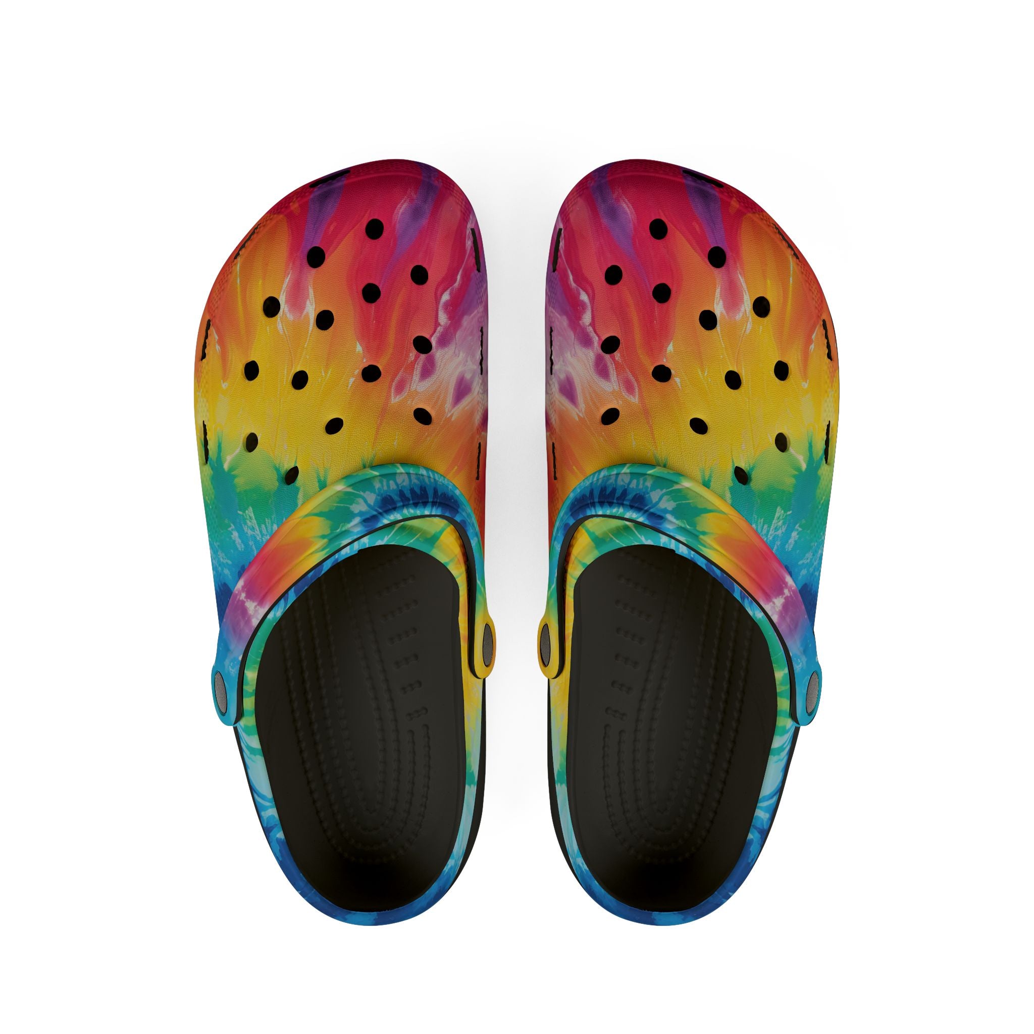 Tie Dye EVA Foam Rubber Shoes (AOP), Artsulli - Art is Long, Life is Short, Shoes, Size, US 6 (Women's), Color, Black, , , 26995048132389337111