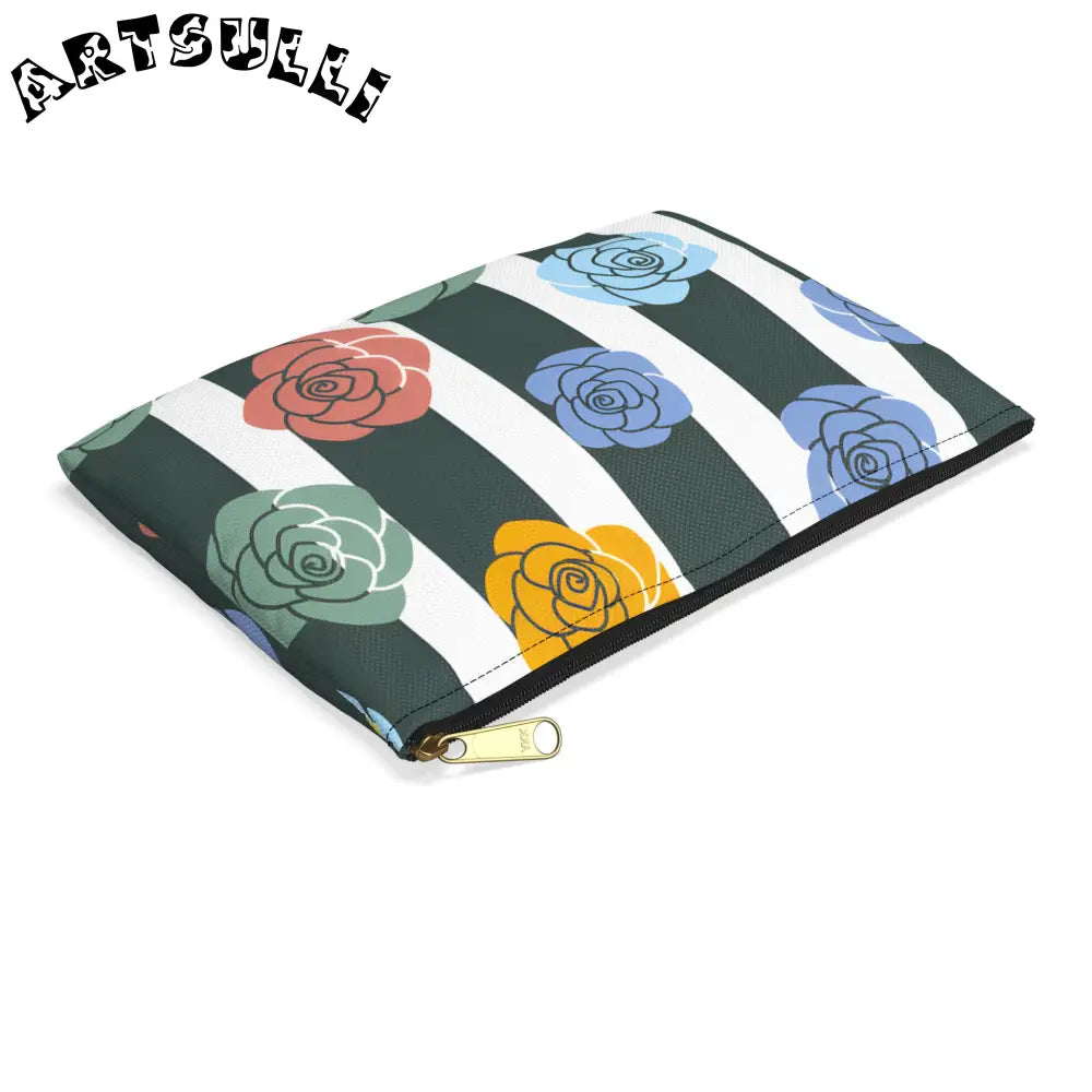 JAKKOUTTHEBXX Stripes x Roses II Black and White Accessory Pouch