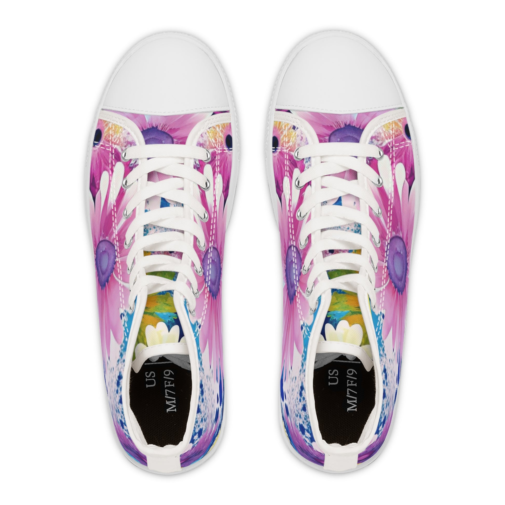 Magical Flower Explosion Multi-Color Women's High Top Sneakers, Artsulli - Art is Long, Life is Short, Shoes, , , , , , , 