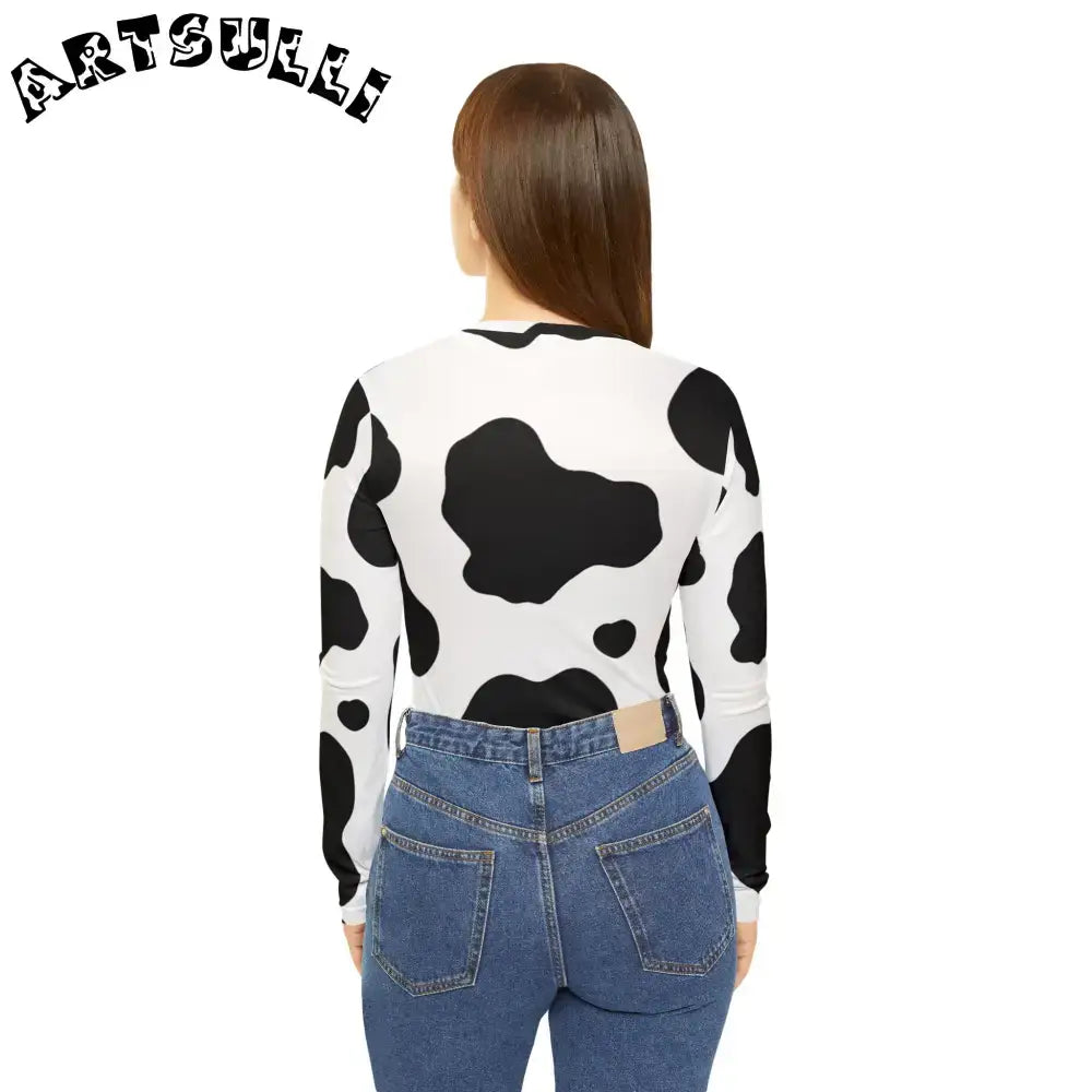 JAKKOUTTHEBXX White Cow Print Long Sleeve Shirt JAKKOUTTHEBXX