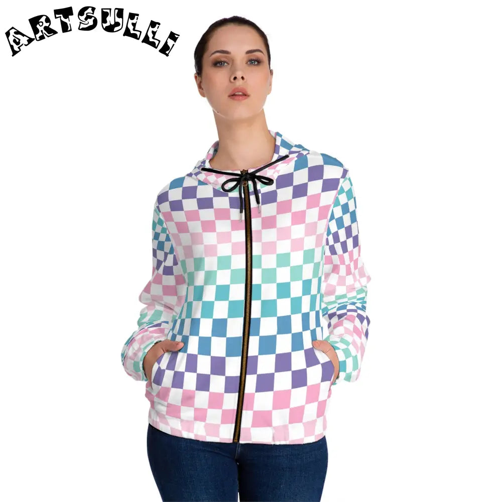 JAKKOUTTHEBXX Vaporwave Rainbow Checkerboard Multi-Color Women’s