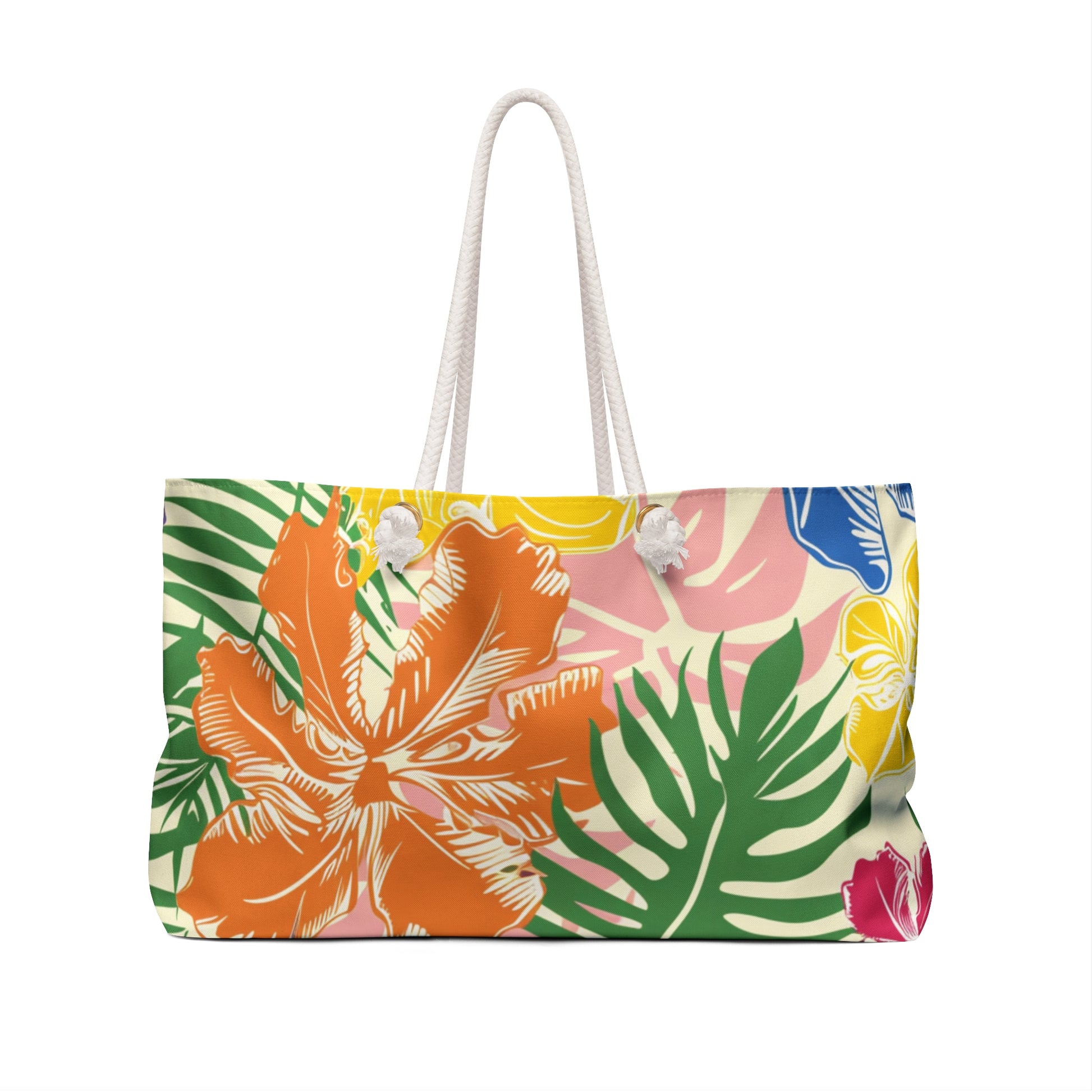 Blooming Tropical Flowers Weekender Bag, Artsulli - Art is Long, Life is Short, Bags, , , , , , , 