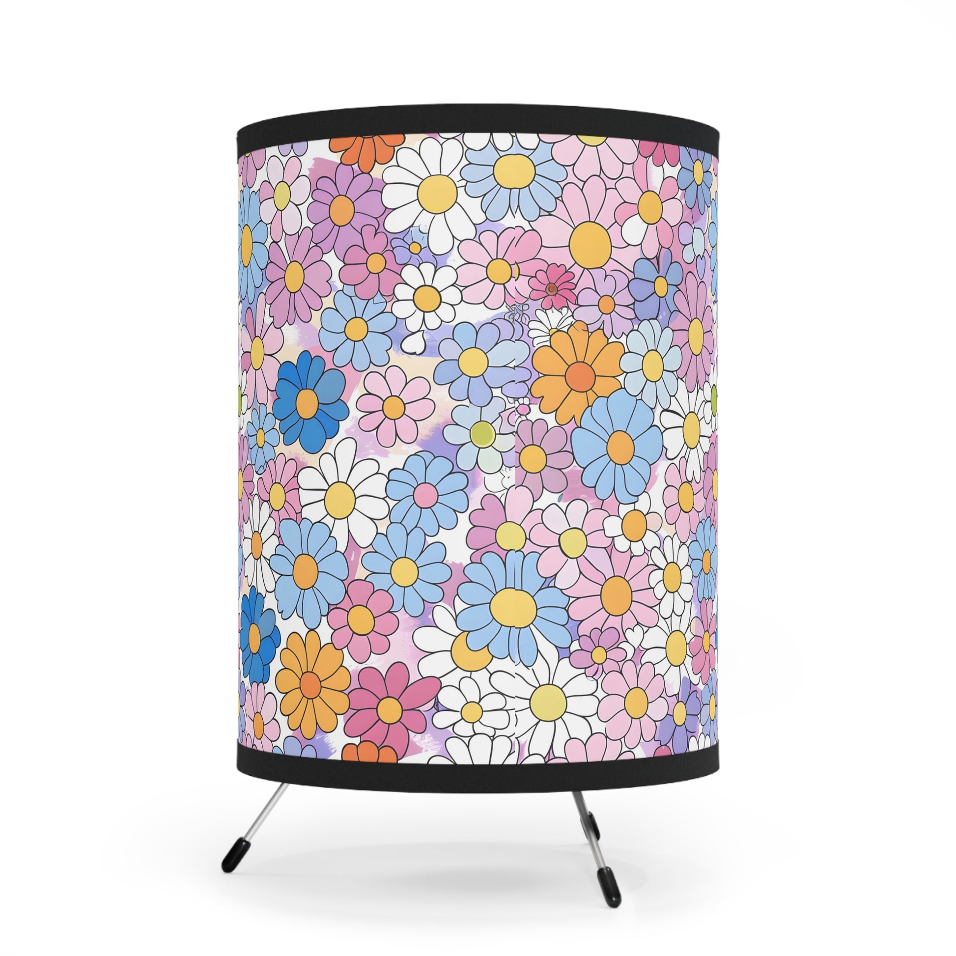 Flower Hour Purple and Blue Tripod Lamp with High-Res Printed Shade, US\CA plug, Artsulli - Art is Long, Life is Short, Home Decor, , , , , , , 