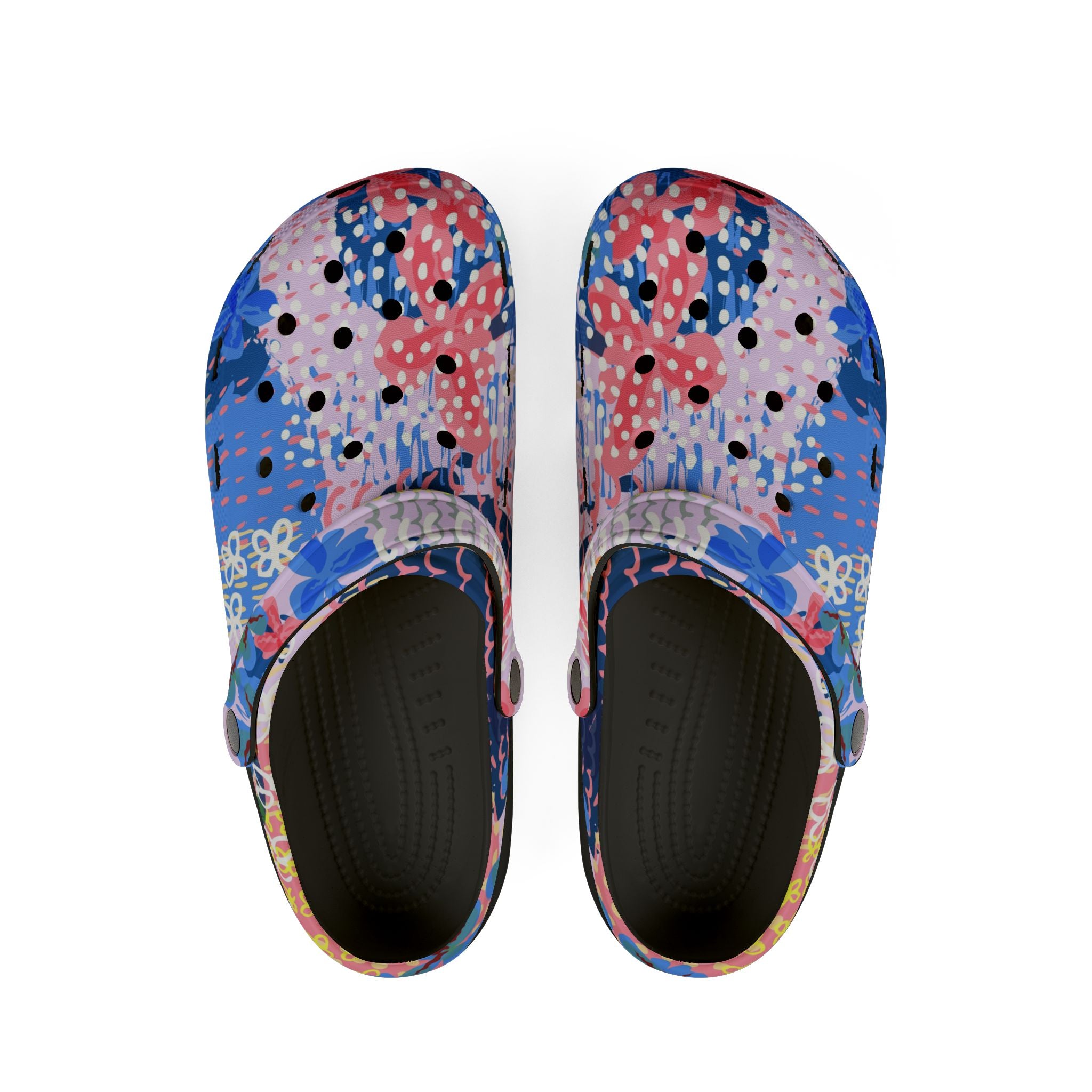 Flowers x Doodles x Hearts II Multi-Color EVA Foam Rubber Shoes (AOP), Artsulli - Art is Long, Life is Short, Shoes, Size, US 6 (Women's), Color, Black, , , 16635114416272883929