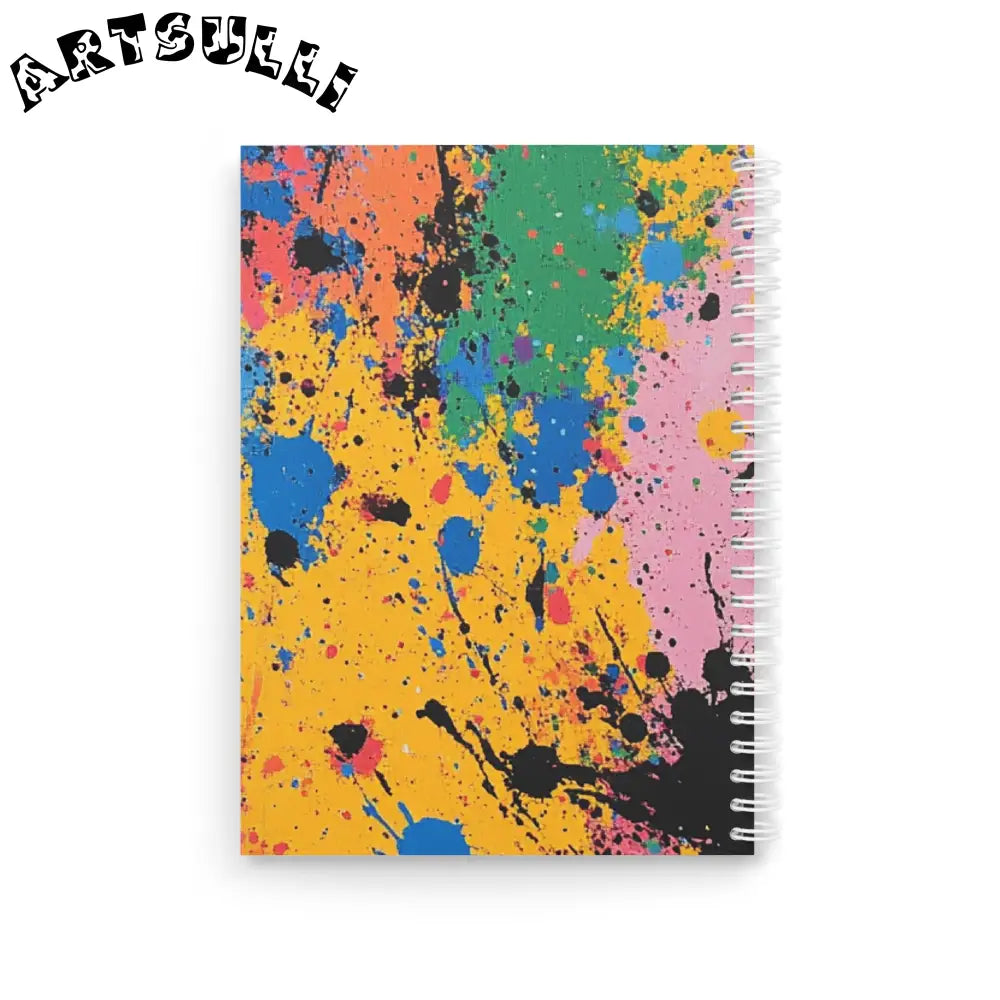 JAKKOUTTHEBXX The Colors Of Paint Splatter Spiral Notebook