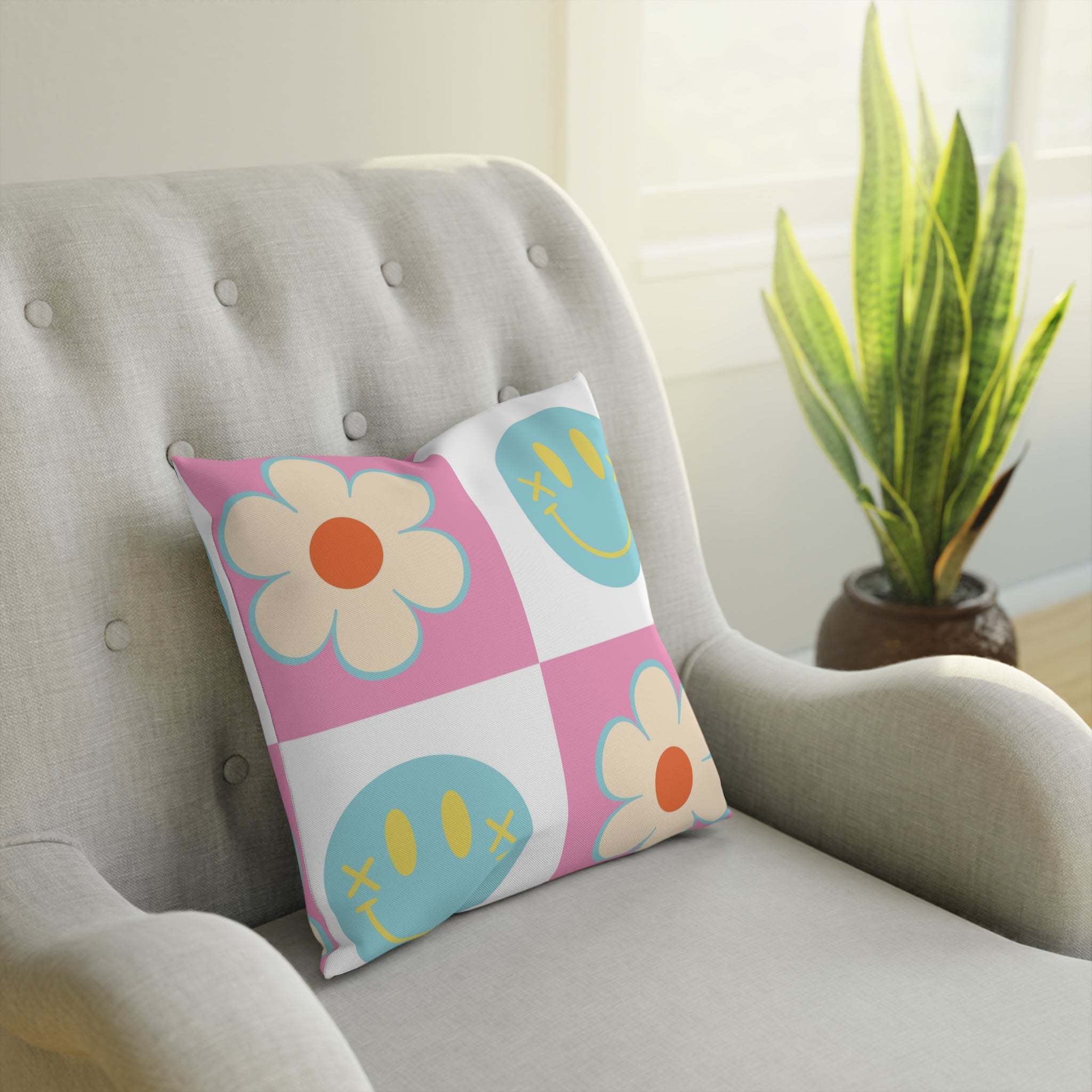 Madotsukis Grin Bloom Cushion, Artsulli - Art is Long, Life is Short, Home Decor, , , , , , , 
