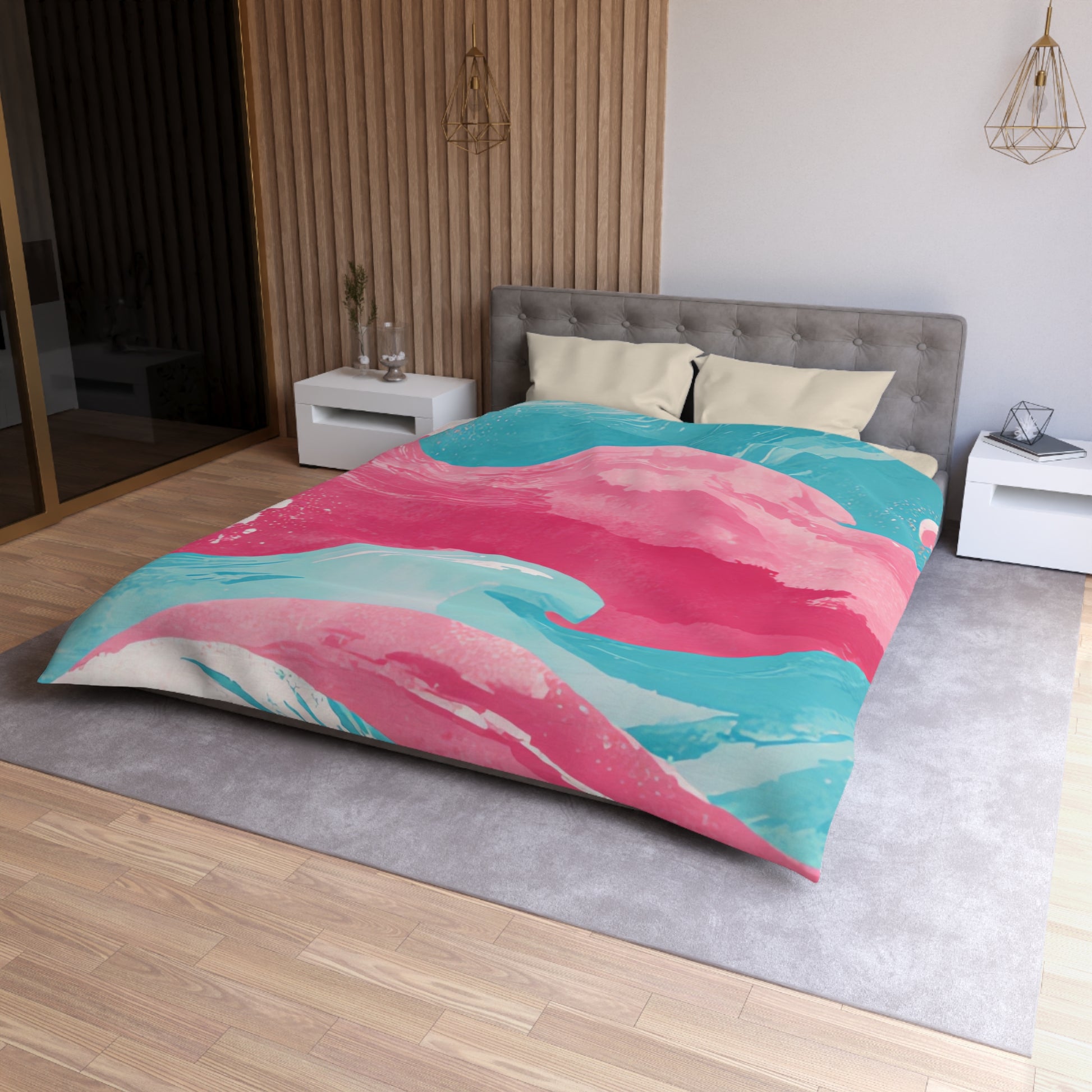 The Great Pastelwave Pink and Blue Microfiber Duvet Cover, Artsulli - Art is Long, Life is Short, Home Decor, , , , , , , 