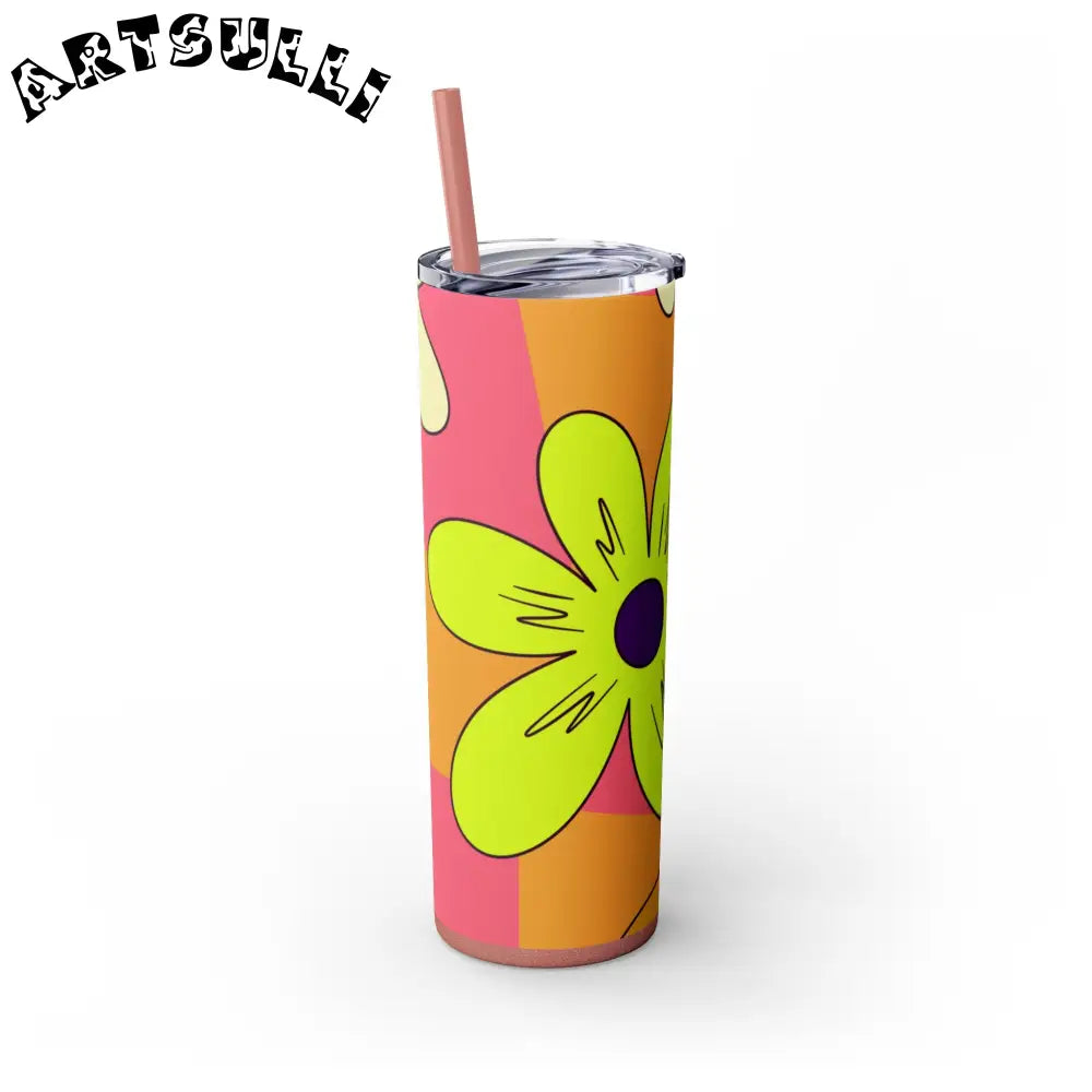JAKKOUTTHEBXX Trippy Sour Face Rave Skinny Tumbler with Straw 20oz