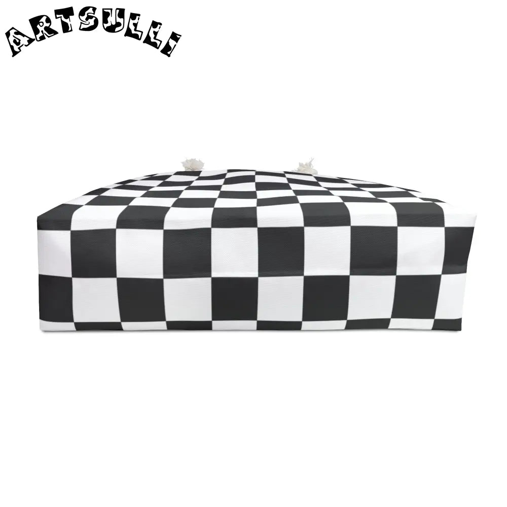 JAKKOUTTHEBXX Checkerboard White and Black Weekender Bag