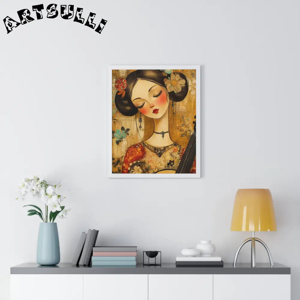 JAKKOUTTHEBXX Stylized Woman Musician Wood-Framed Poster 2025