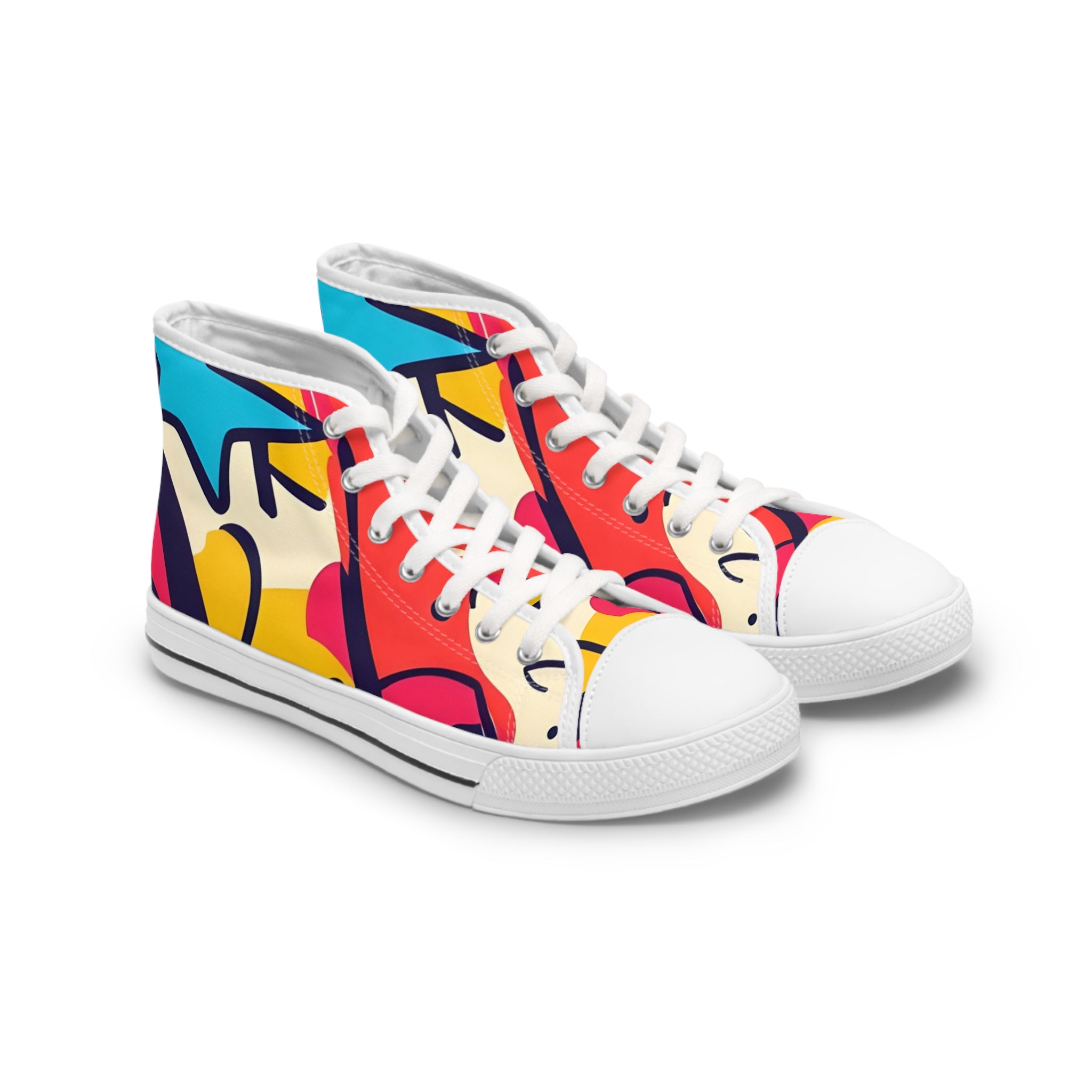 Comic x Pop Art Women's High Top Sneakers, Artsulli - Art is Long, Life is Short, Shoes, Size, US 5.5, Color, White sole, , , 22031240288214575932