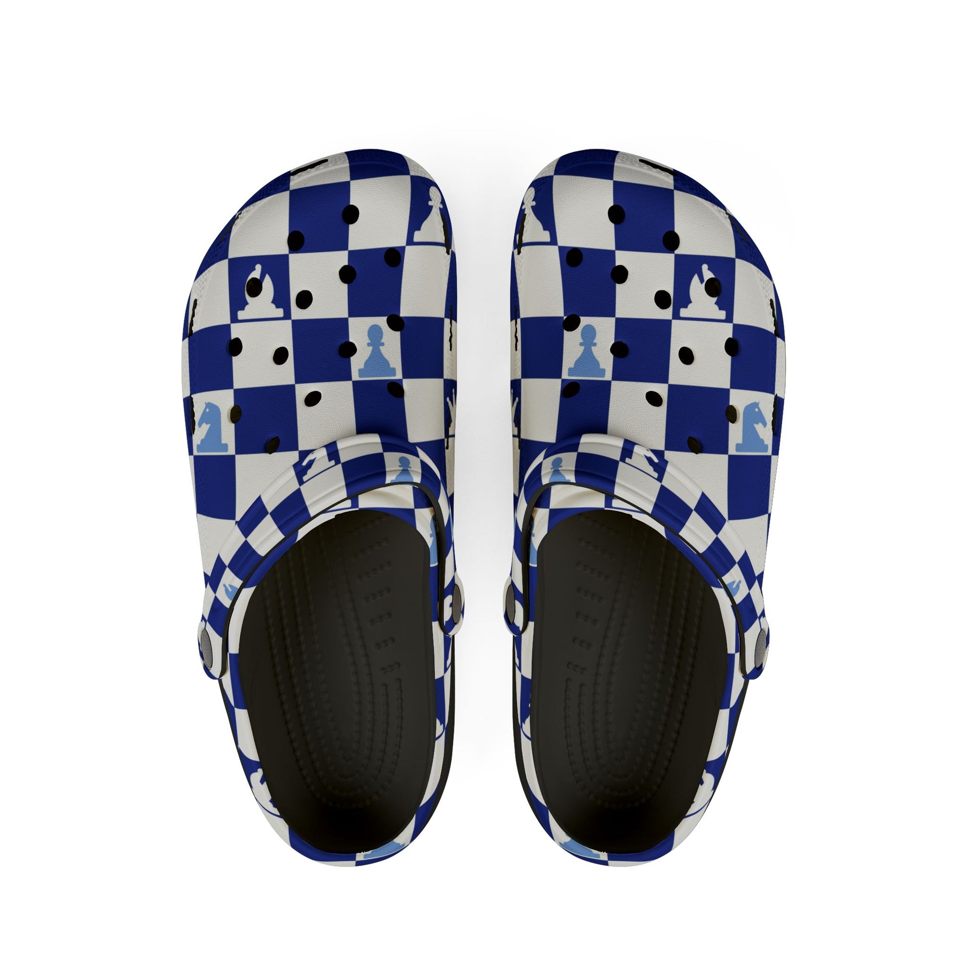 Chessboard Navy Blue EVA Foam Rubber Shoes (AOP), Artsulli - Art is Long, Life is Short, Shoes, Size, US 6 (Women's), Color, Black, , , 32954522612808251000