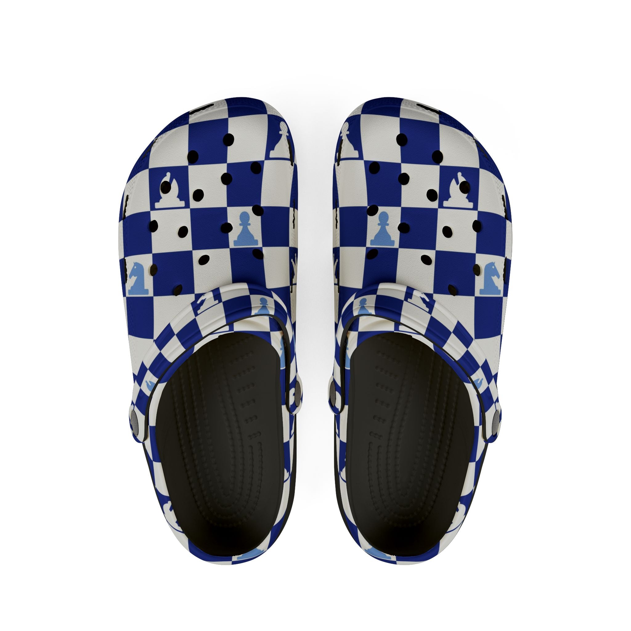 Chessboard Navy Blue EVA Foam Rubber Shoes (AOP), Artsulli - Art is Long, Life is Short, Shoes, Size, US 6 (Women's), Color, Black, , , 32954522612808251000