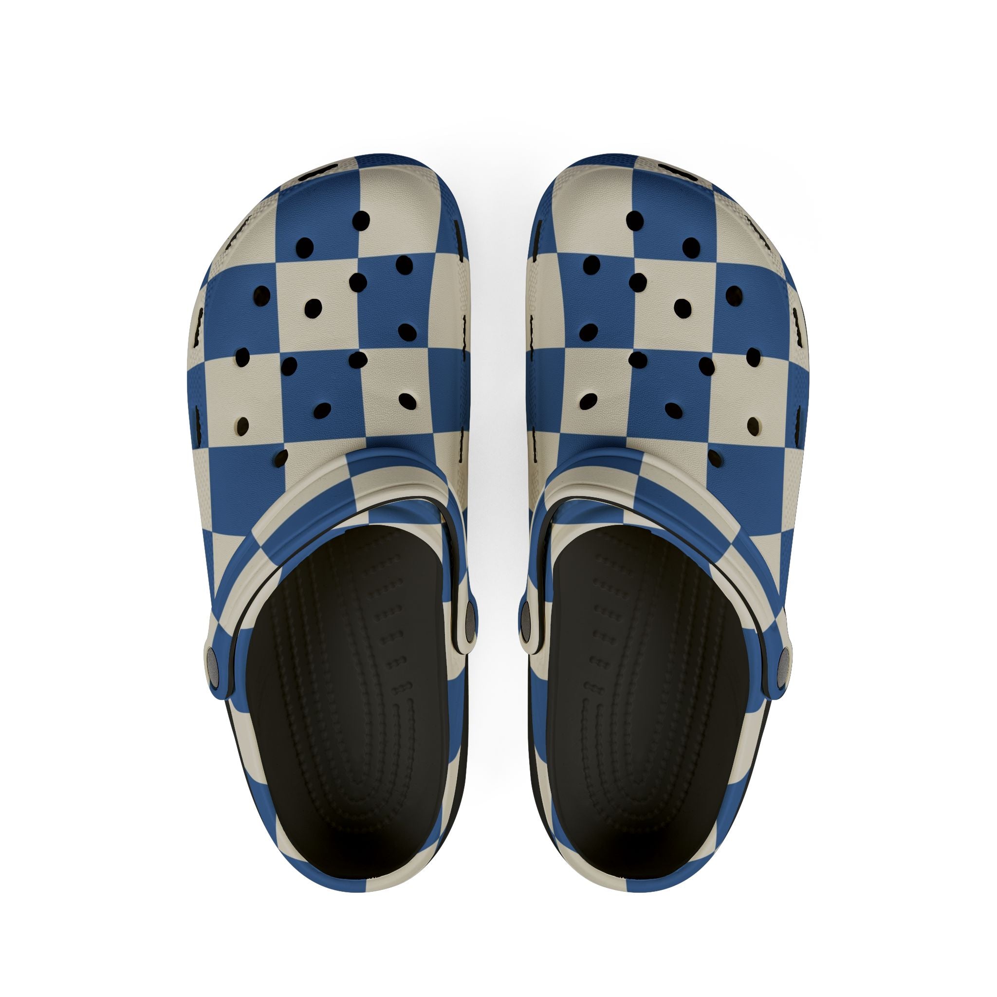 Checkerboard Blue EVA Foam Rubber Shoes (AOP), Artsulli - Art is Long, Life is Short, Shoes, Size, US 6 (Women's), Color, Black, , , 99343975686504996603