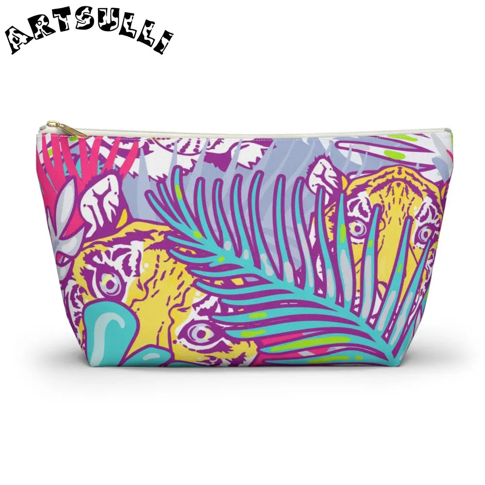 JAKKOUTTHEBXX Tropical Floral Tigers Torquise and Purple Accessory