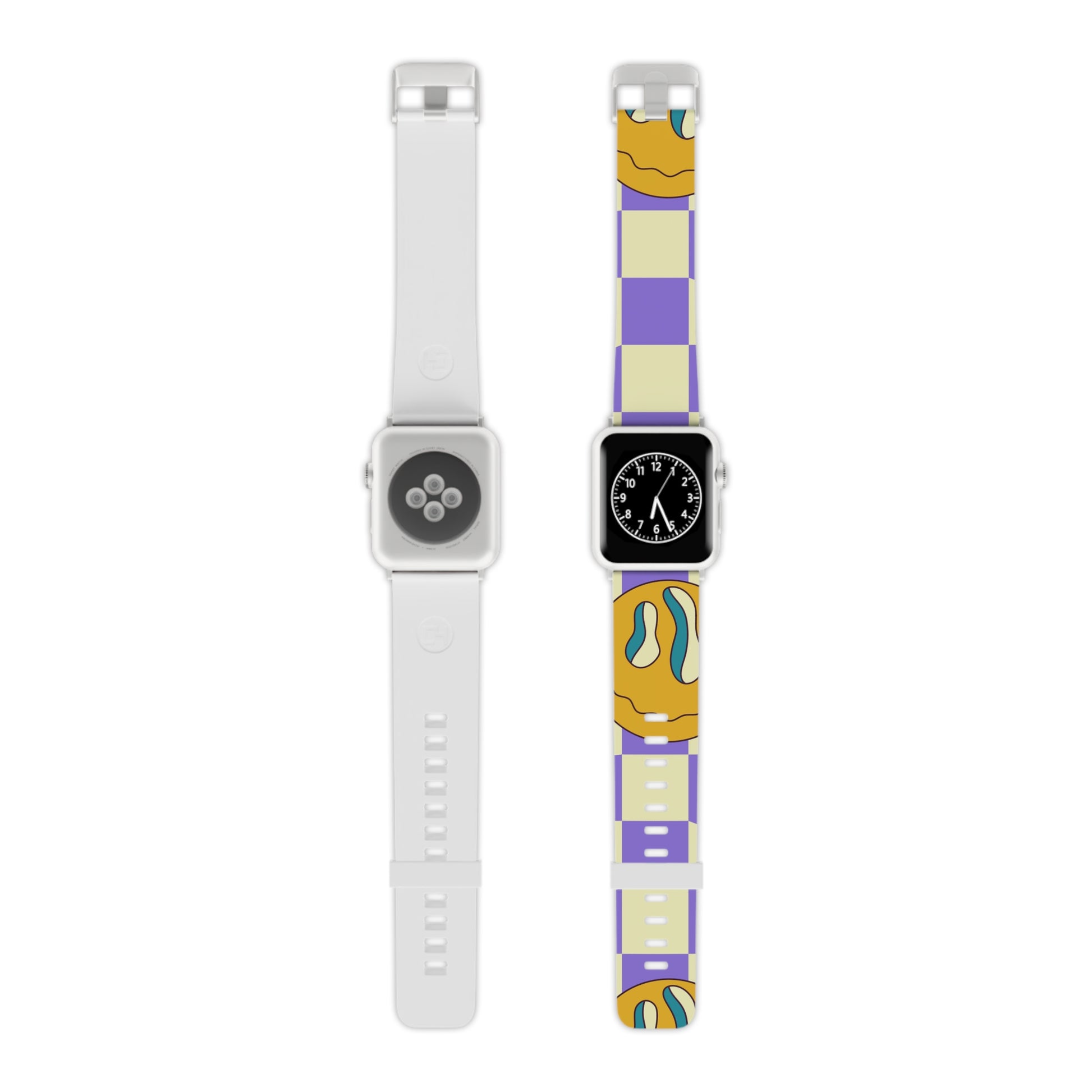 Trippy Flower Power Motifs Watch Band for Apple Watch, Artsulli - Art is Long, Life is Short, Accessories, Size, 8'' × 0.75'' / 38 - 40 mm, Color, Silver, , , 13769120236053