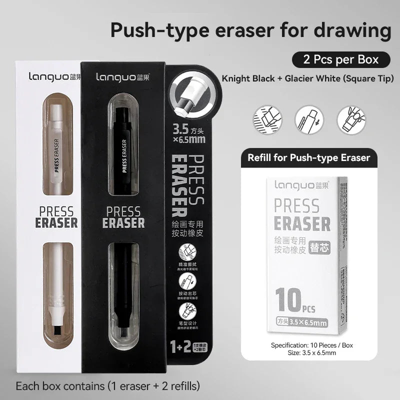 Buy The Best By Artsulli - Art is Long Life Short - Eraser Mechanical Rubber Refillable Pen Sketch Drawing Press Retractable Pencil