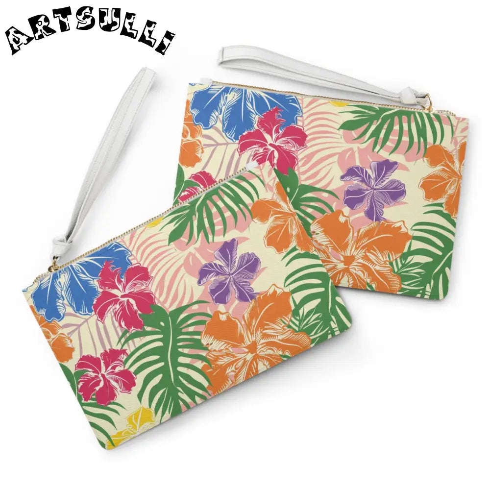 JAKKOUTTHEBXX Tropical Floral Art Printed Clutch Bag 2025