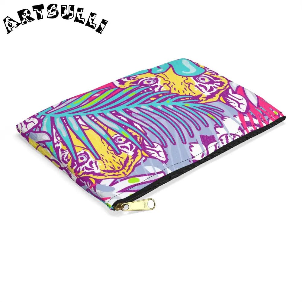 JAKKOUTTHEBXX Tropical Floral Tigers Torquise and Purple Accessory