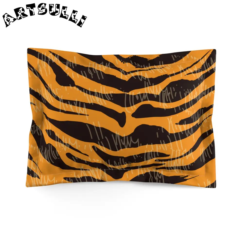 JAKKOUTTHEBXX Tiger Scratches Orange & Black Microfiber Pillow Sham