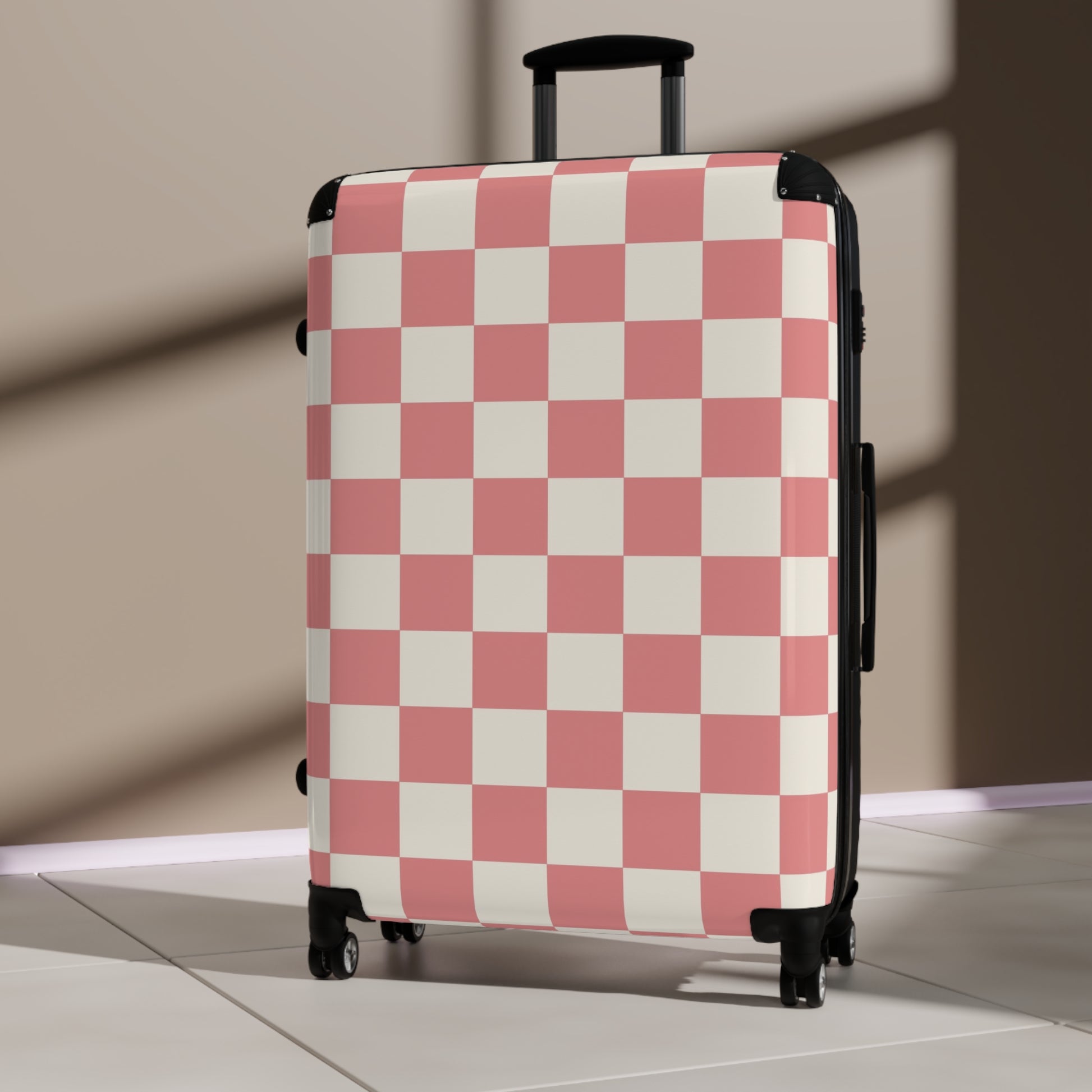 Retro Checkered Grassland Sprites Suitcase, Artsulli - Art is Long, Life is Short, Bags, , , , , , , 