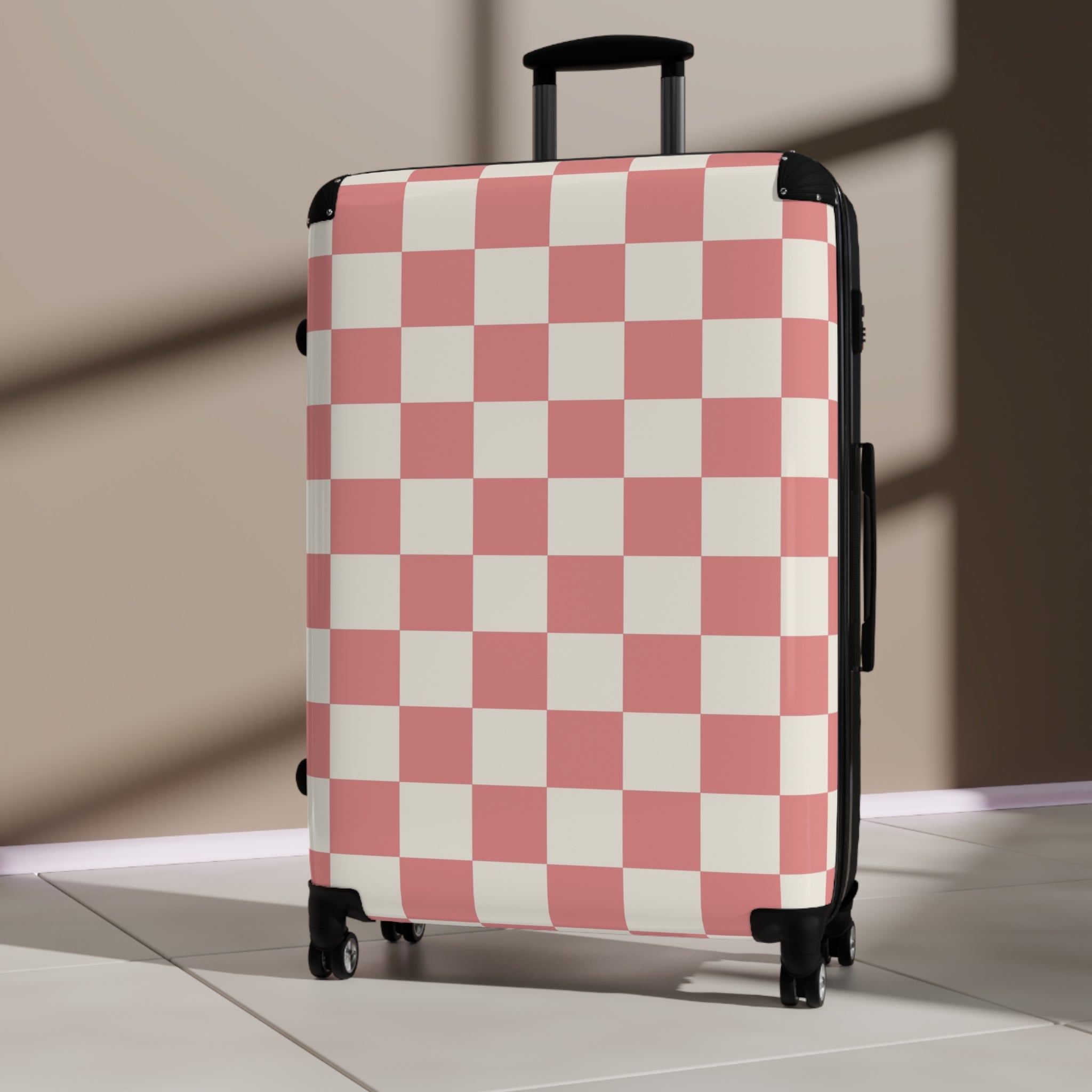 Retro Checkered Grassland Sprites Suitcase, Artsulli - Art is Long, Life is Short, Bags, , , , , , , 
