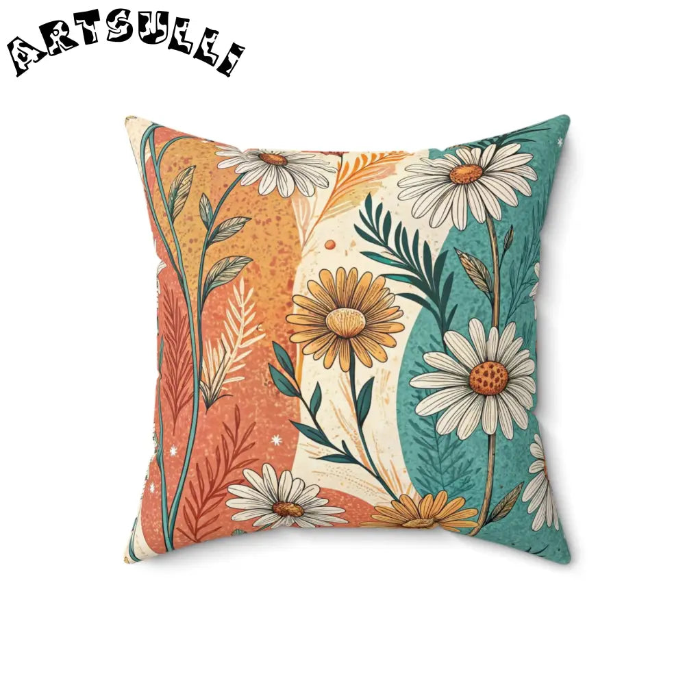 JAKKOUTTHEBXX Retro Daisy Dream Spun Polyester Square Pillow