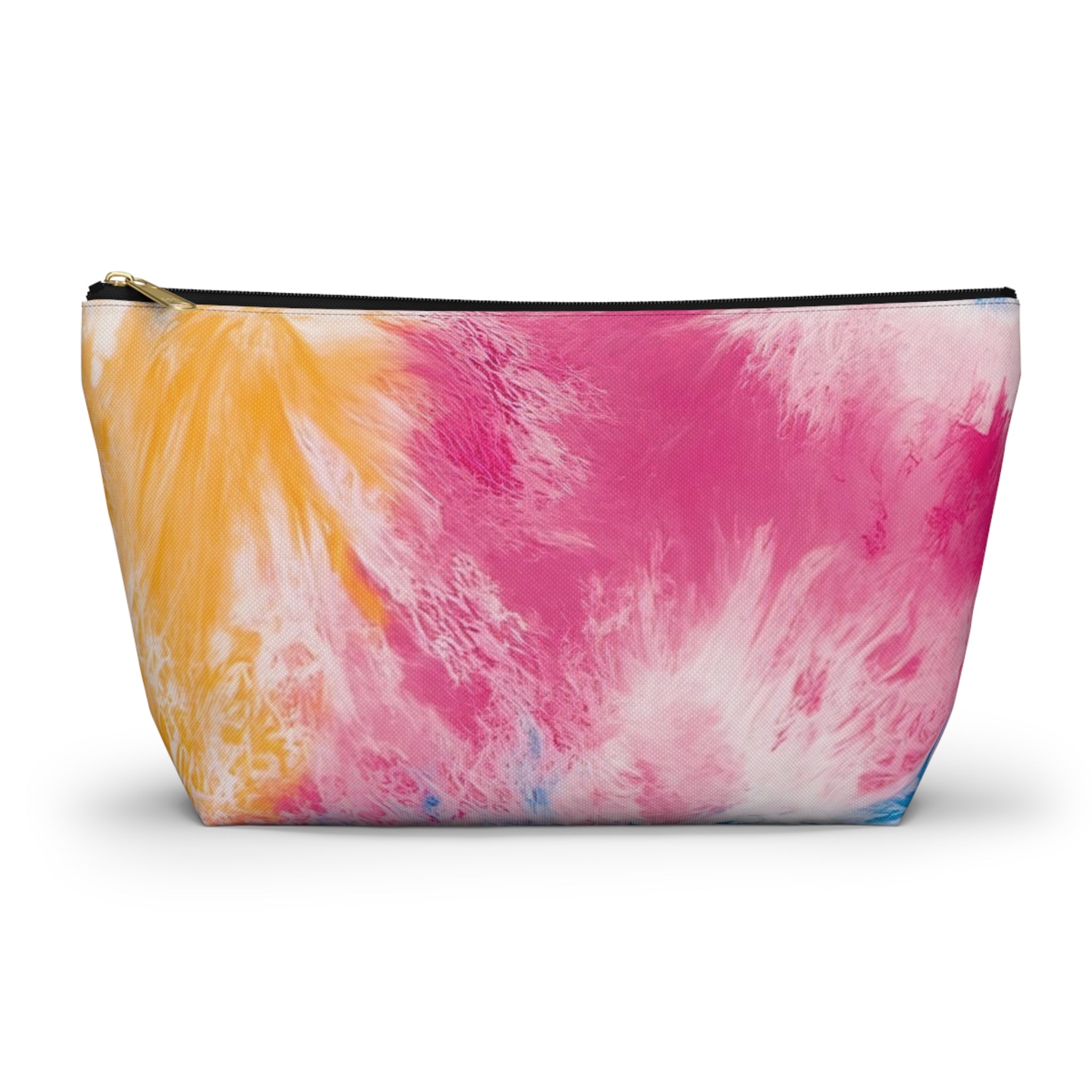 Tie Dye Splash Accessory Pouch w T-bottom, Artsulli - Art is Long, Life is Short, Bags, Size, Large, Color, Black zipper, , , 10679906216157593953