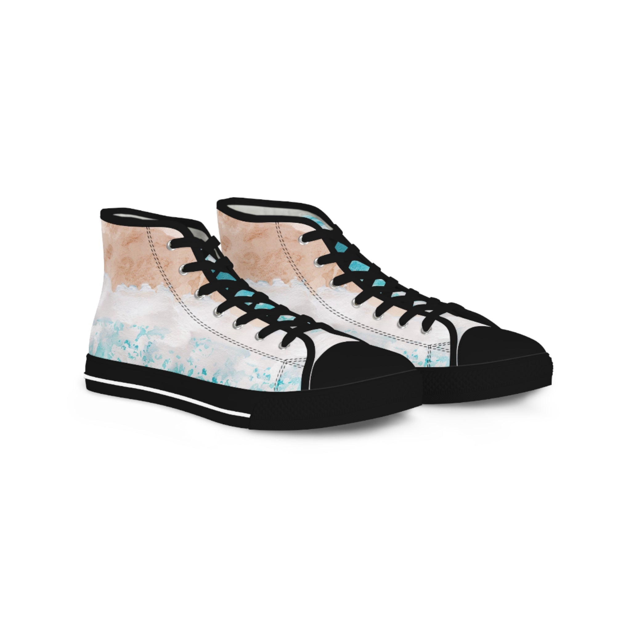 Seashore Men's High Top Sneakers, Artsulli - Art is Long, Life is Short, Shoes, Size, US 5, Color, Black sole, , , 95248231321519854208