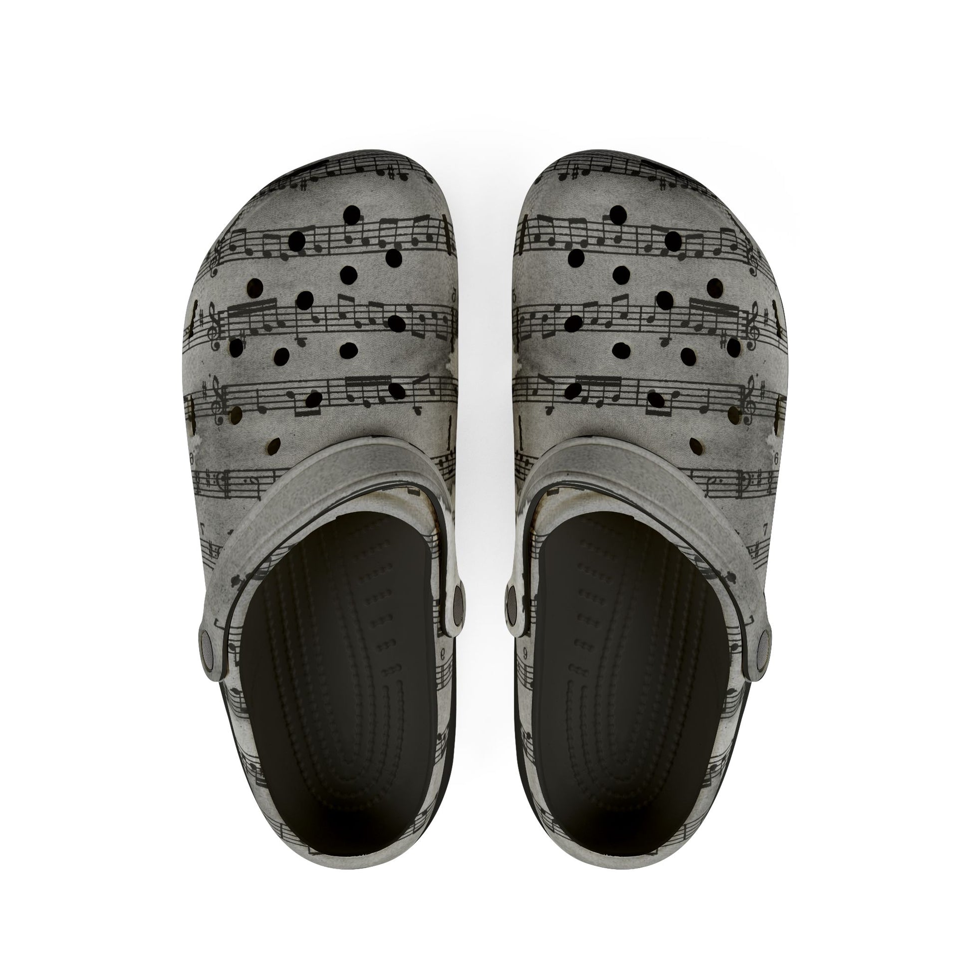 Drip Spill Type Beat Sheet Music Black EVA Foam Rubber Shoes (AOP), Artsulli - Art is Long, Life is Short, Shoes, Size, US 6 (Women's), Color, Black, , , 30046291028856825108