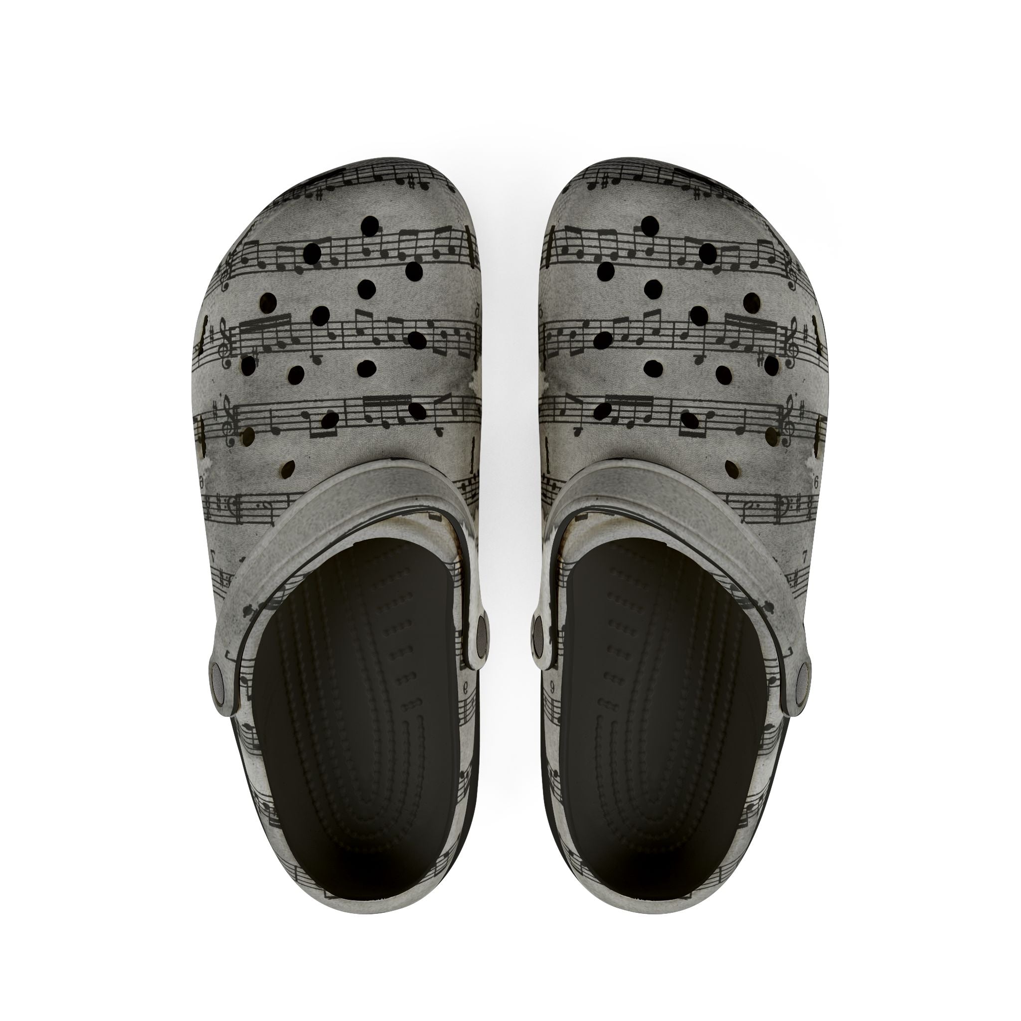 Drip Spill Type Beat Sheet Music Black EVA Foam Rubber Shoes (AOP), Artsulli - Art is Long, Life is Short, Shoes, Size, US 6 (Women's), Color, Black, , , 30046291028856825108