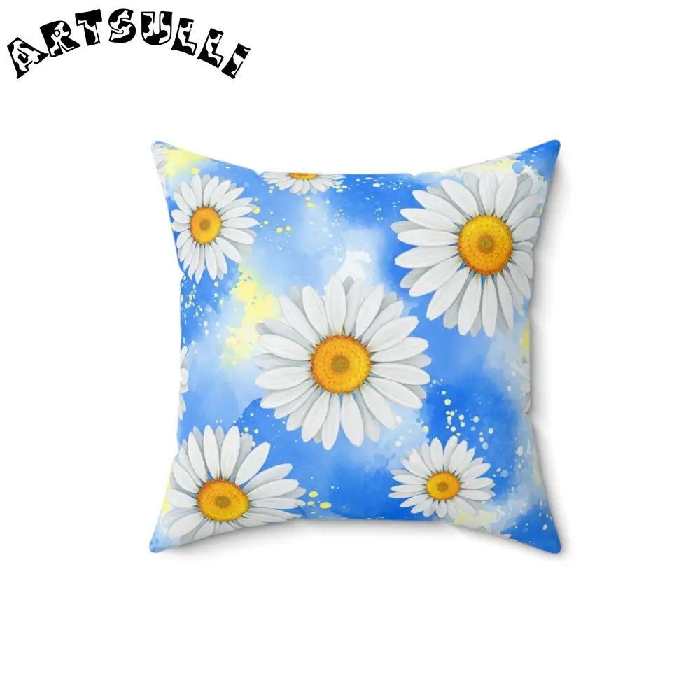 JAKKOUTTHEBXX Daisies Spun Polyester Square Pillow JAKKOUTTHEBXX