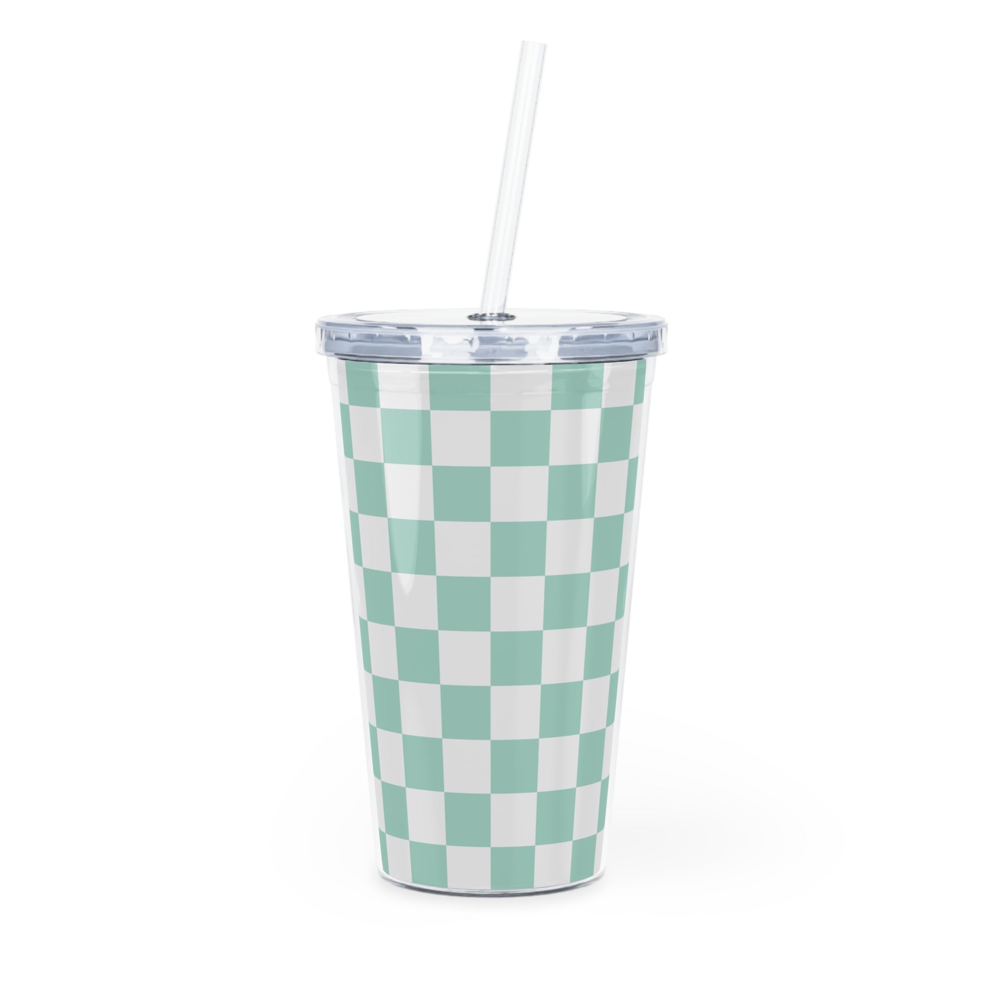Chessboard II Plastic Tumbler with Straw, Artsulli - Art is Long, Life is Short, Mug, Size, 20oz, Color, Transparent, , , 18472226767650929747