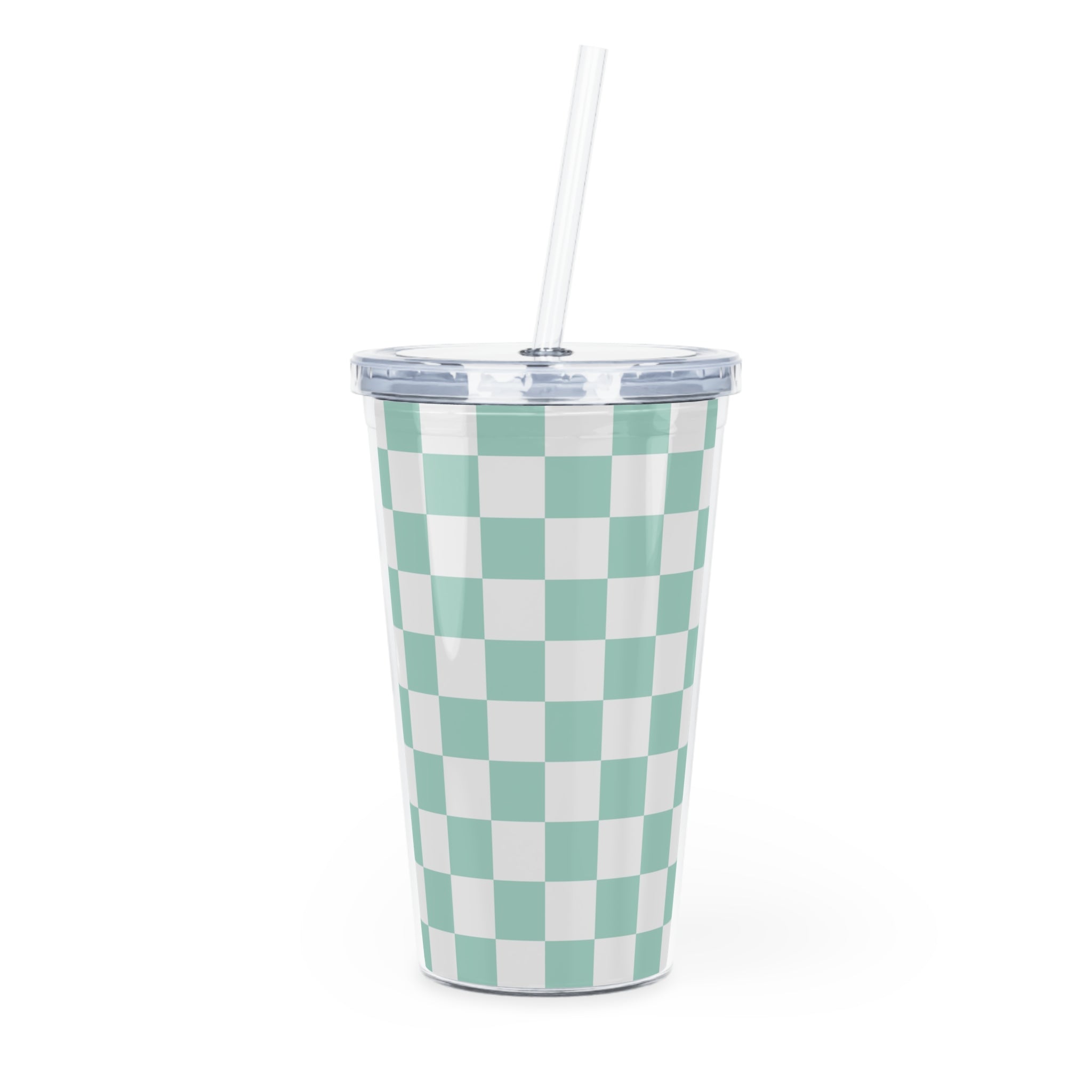 Chessboard II Plastic Tumbler with Straw, Artsulli - Art is Long, Life is Short, Mug, Size, 20oz, Color, Transparent, , , 18472226767650929747
