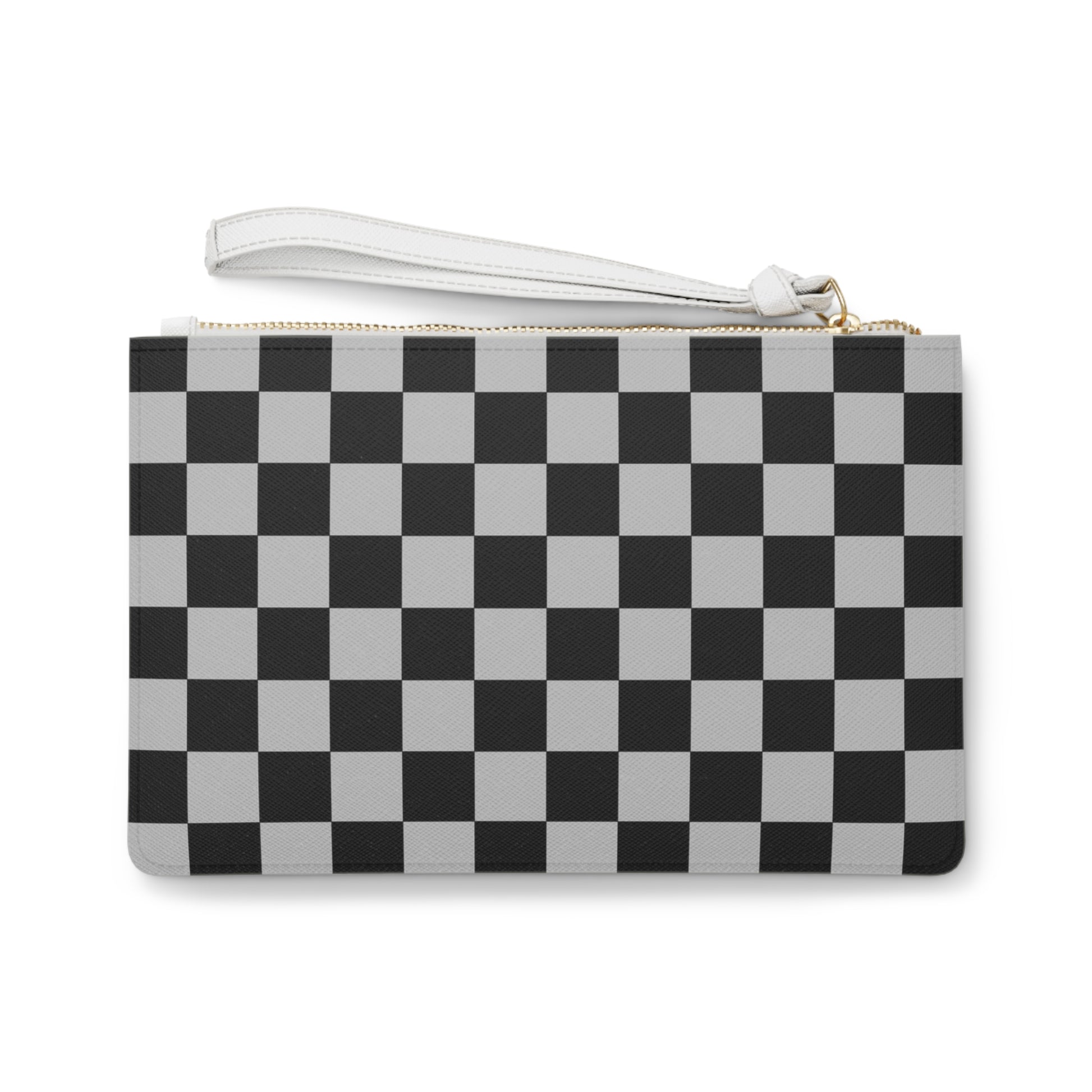 Checkerboard Dada Black and Light Gray Clutch Bag, Artsulli - Art is Long, Life is Short, Bags, , , , , , , 