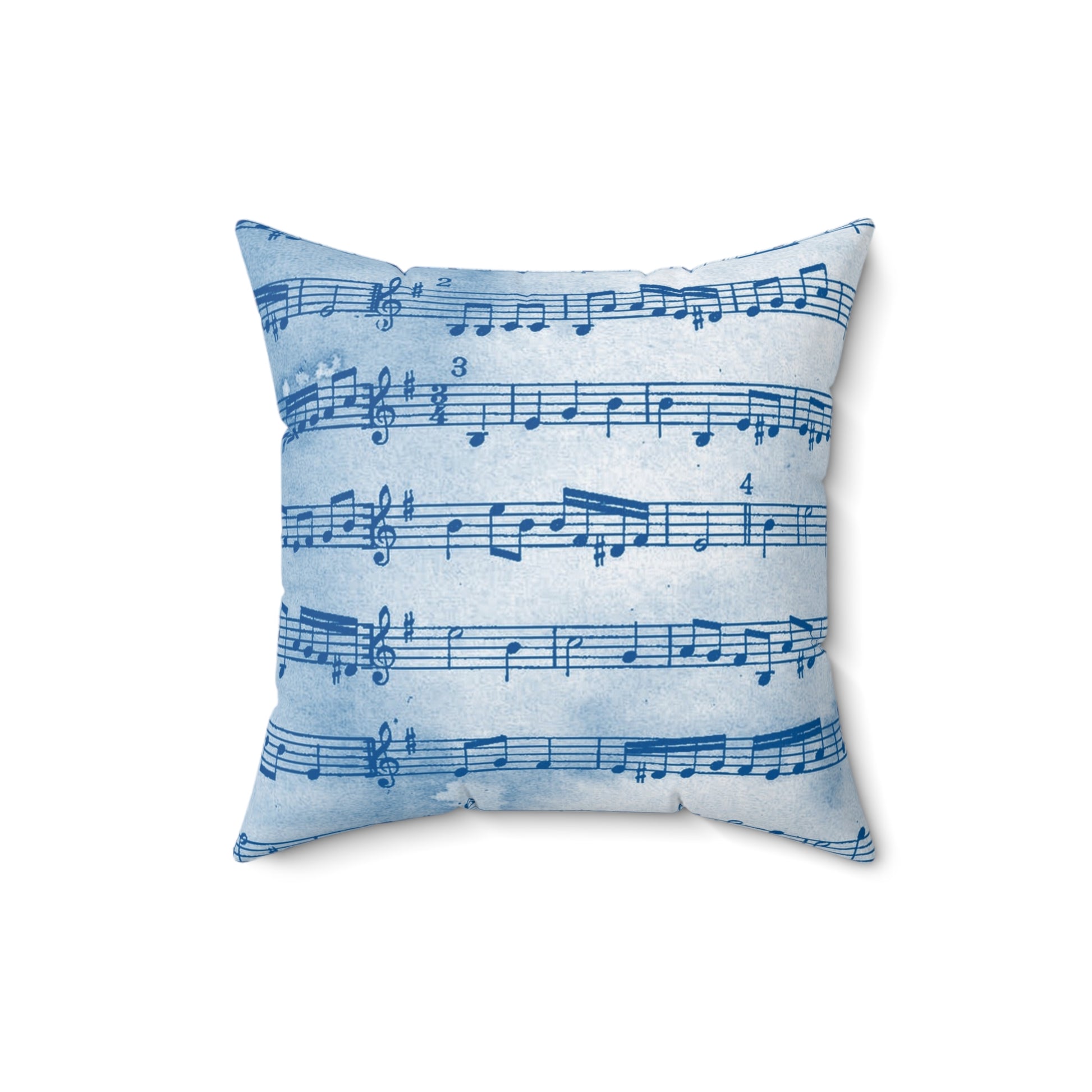 Drip Spill Type Beat Sheet Music Blue Spun Polyester Square Pillow, Artsulli - Art is Long, Life is Short, Home Decor, , , , , , , 