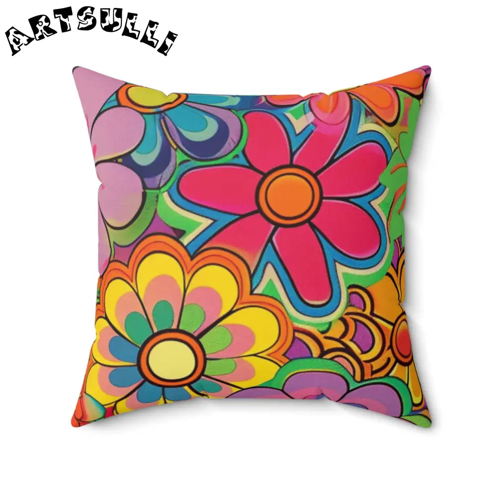 JAKKOUTTHEBXX Chromatic Daisy Dream Spun Polyester Square Pillow