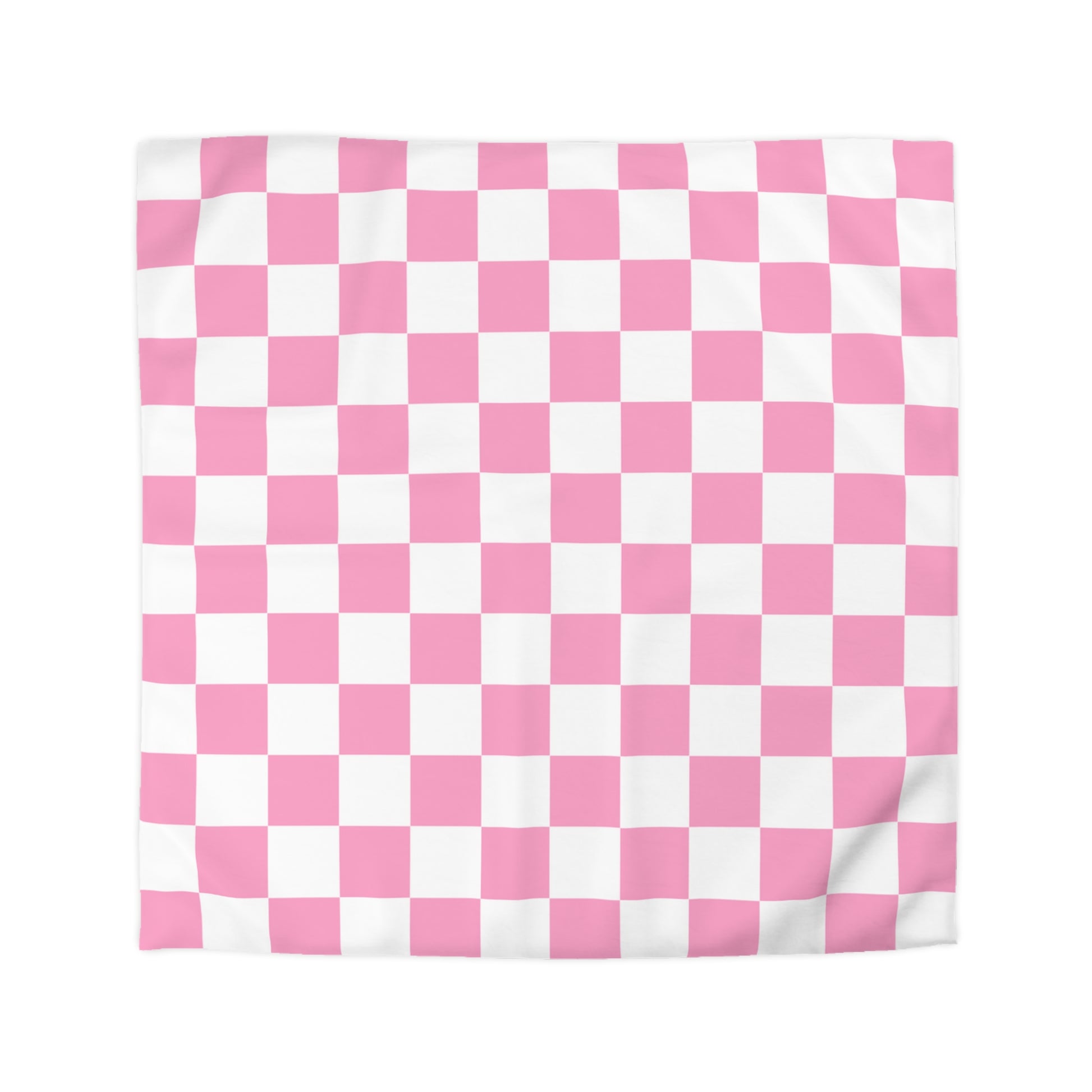 Checkerboard Hot Pink and White Microfiber Duvet Cover, Artsulli - Art is Long, Life is Short, Home Decor, Size, Queen, Color, Cream, , , 47929689505384372867